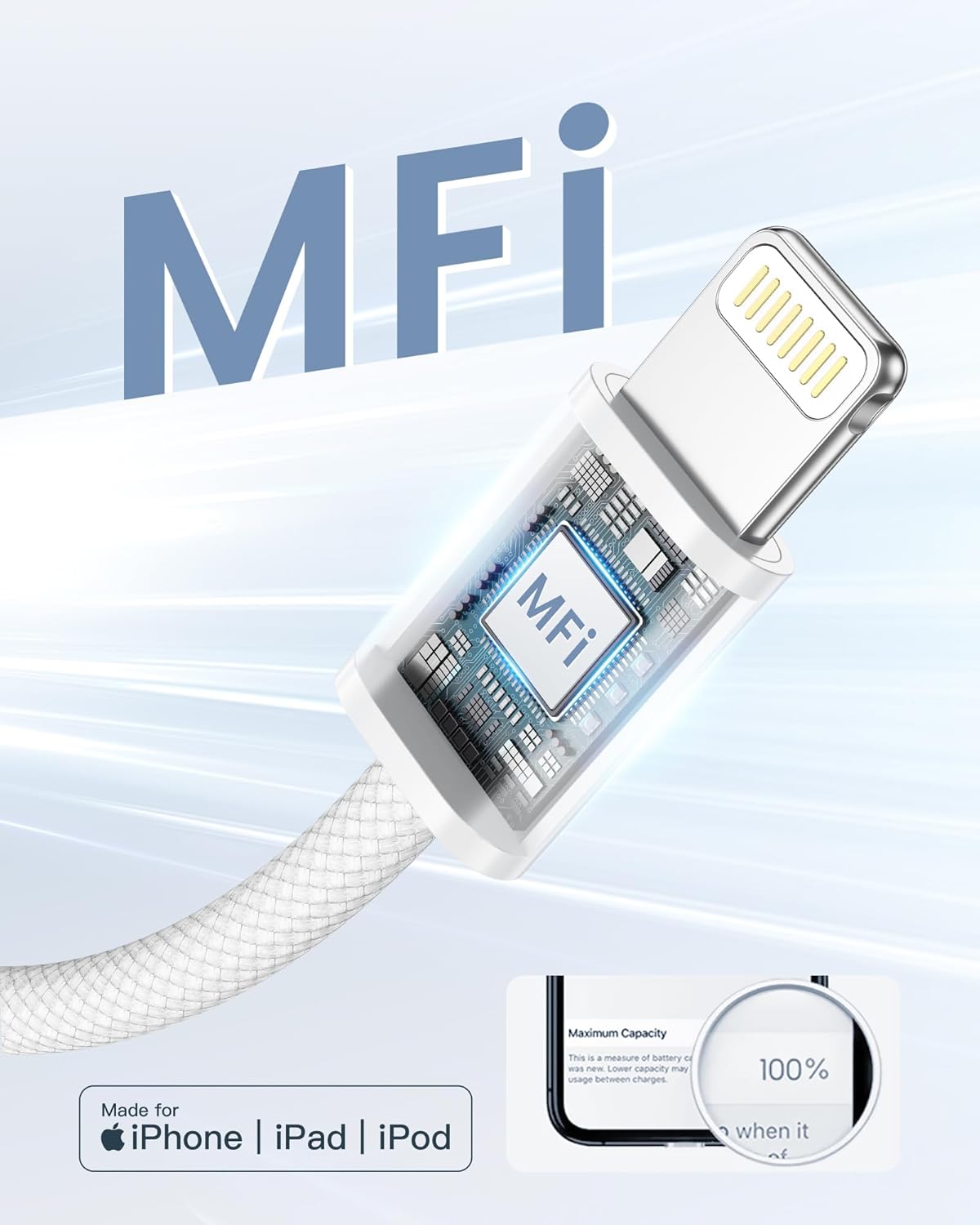 Detalle de Lightning iPhone charger cable 2x 2m