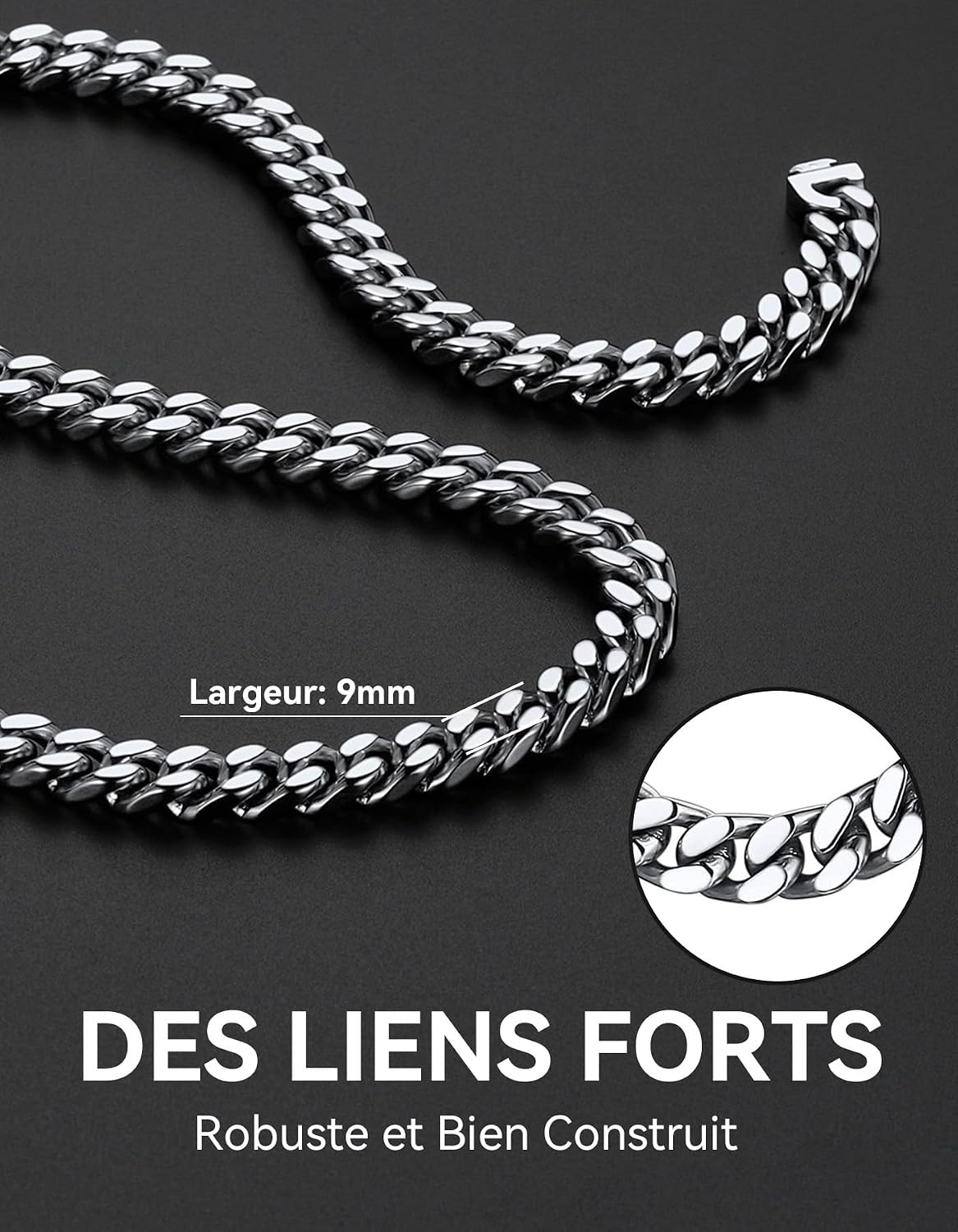 Thumbnail 6 de ChainsHouse Collier Chaine Homme 9 mm