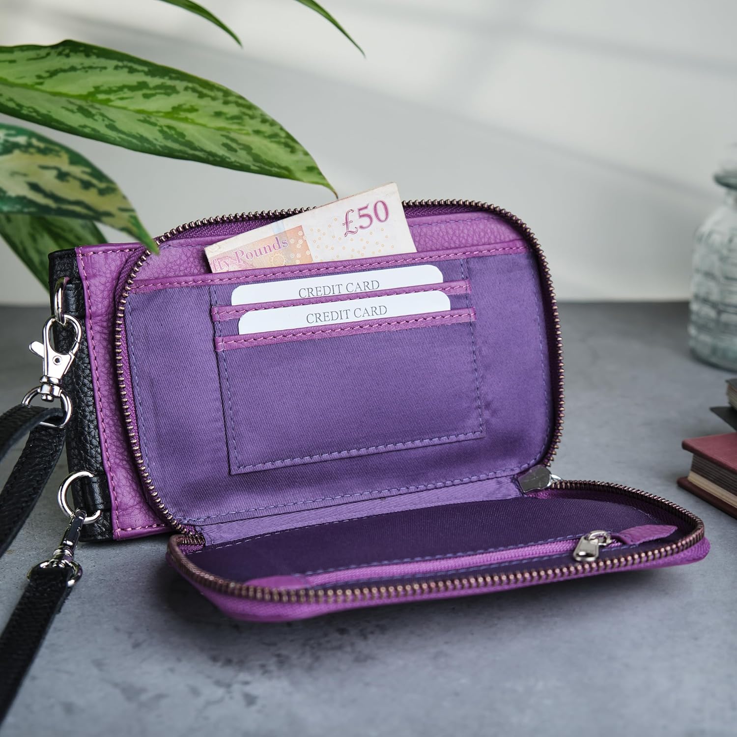 Thumbnail 4 de WASAMA Sidekick Leather Crossbody Phone Bag for Women