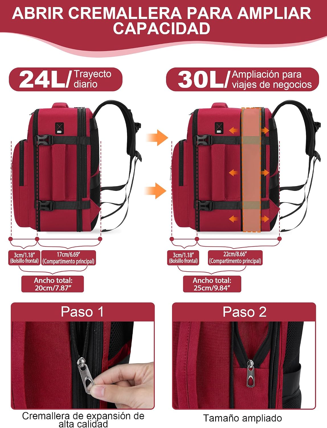 Thumbnail 2 de YOKGO Mochila Viaje Cabina 40x30x20 Expandible 30L