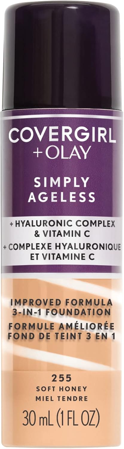 Detalle de COVERGIRL Simply Ageless 3-in-1 Liquid Foundation, 255 Soft Honey