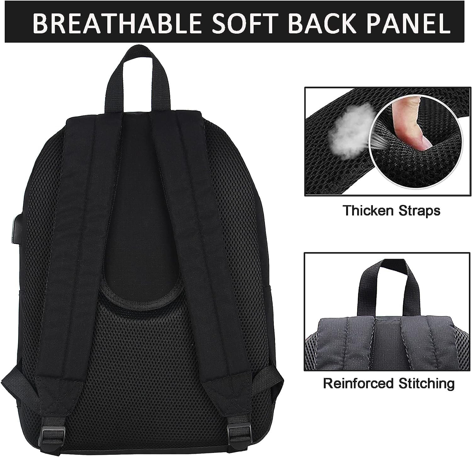 Thumbnail 4 de SUPACOOL Casual Laptop Backpack for Men and Women (Black)