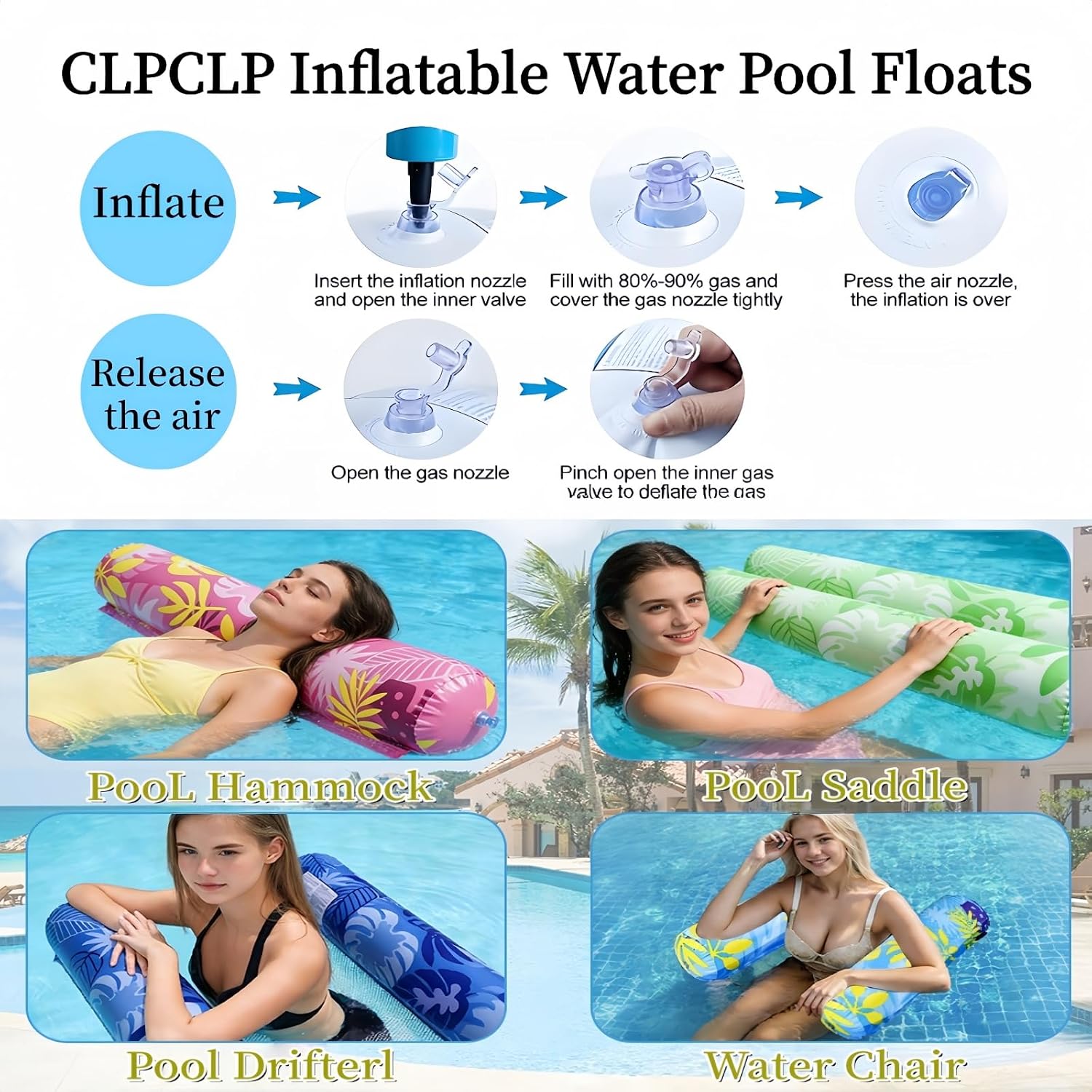 Detalle 2 de CLPCLP Inflatable Pool Floats 5-Pack ๐