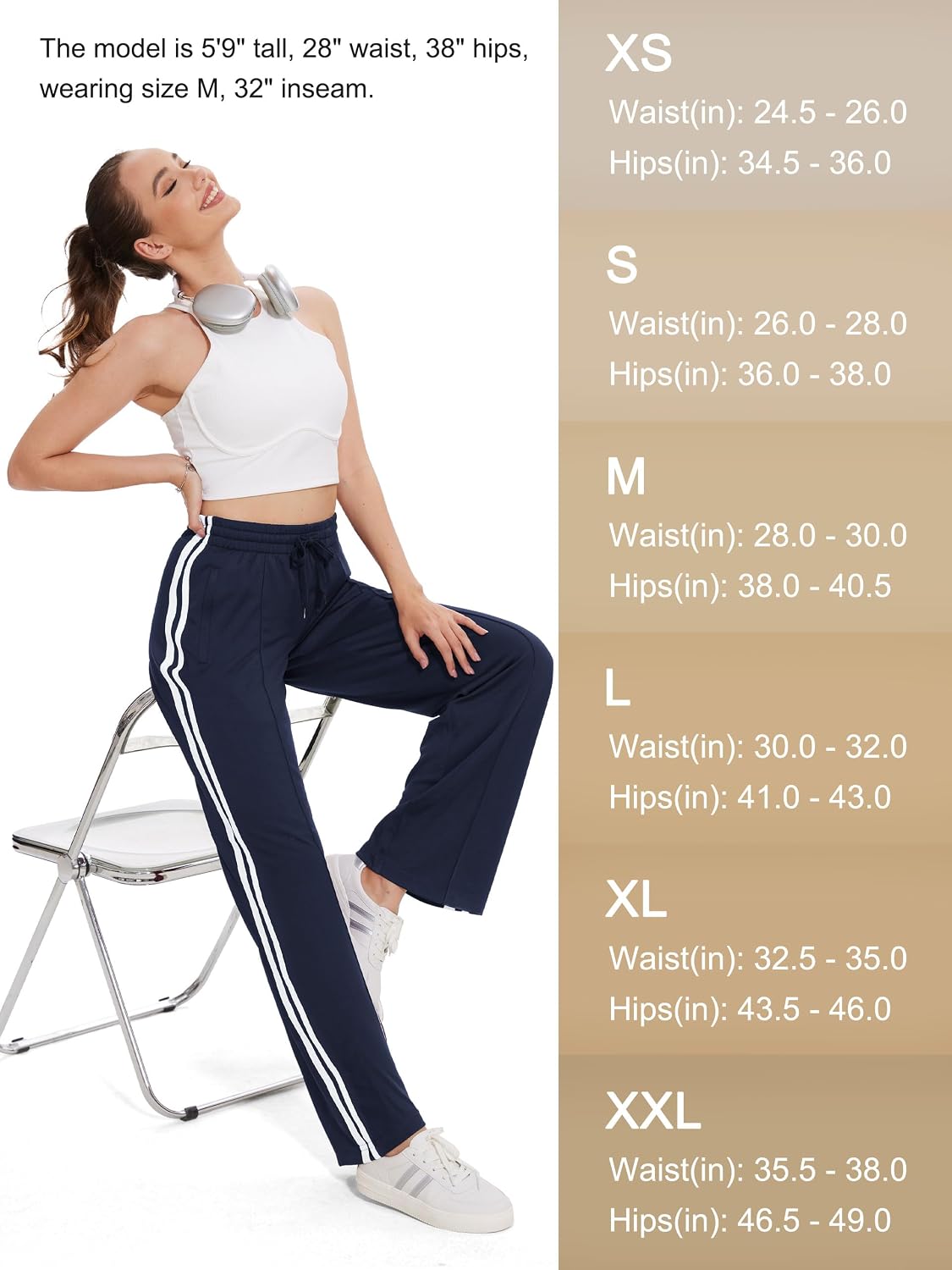 Thumbnail 6 de Tapata Women's Inseam Track Pants: 28/30/32/34/36 Loose Straight Leg Joggers