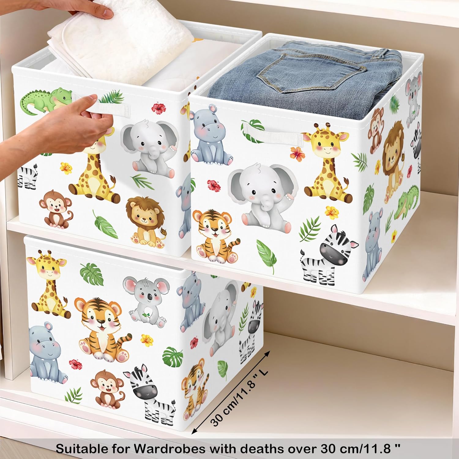Thumbnail 4 de HUUMONSS 11.8" Forest Animals Storage Cubes 3Pcs