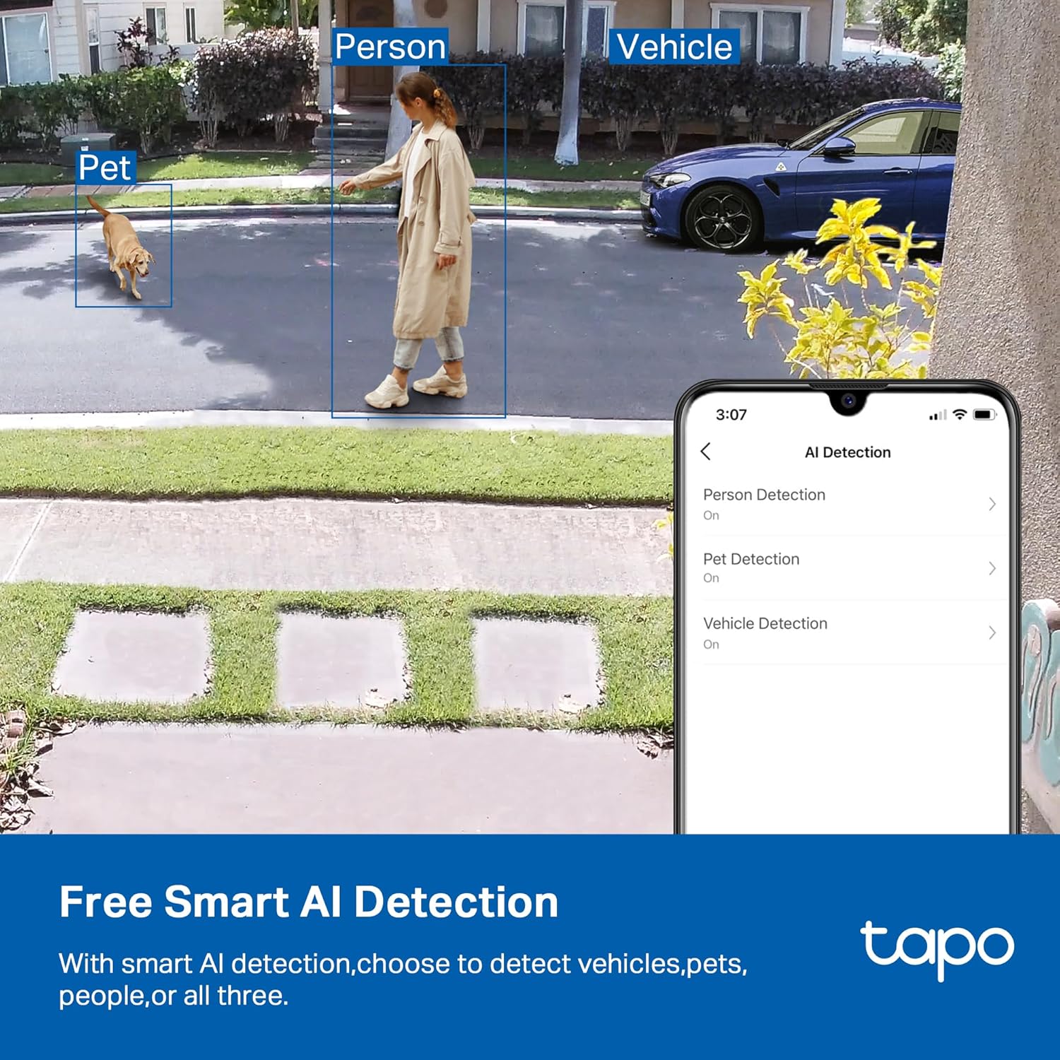 Thumbnail 2 de Tapo 2K+ Indoor/Outdoor Wired Security Camera (C121) with AI Detection and Local Storage