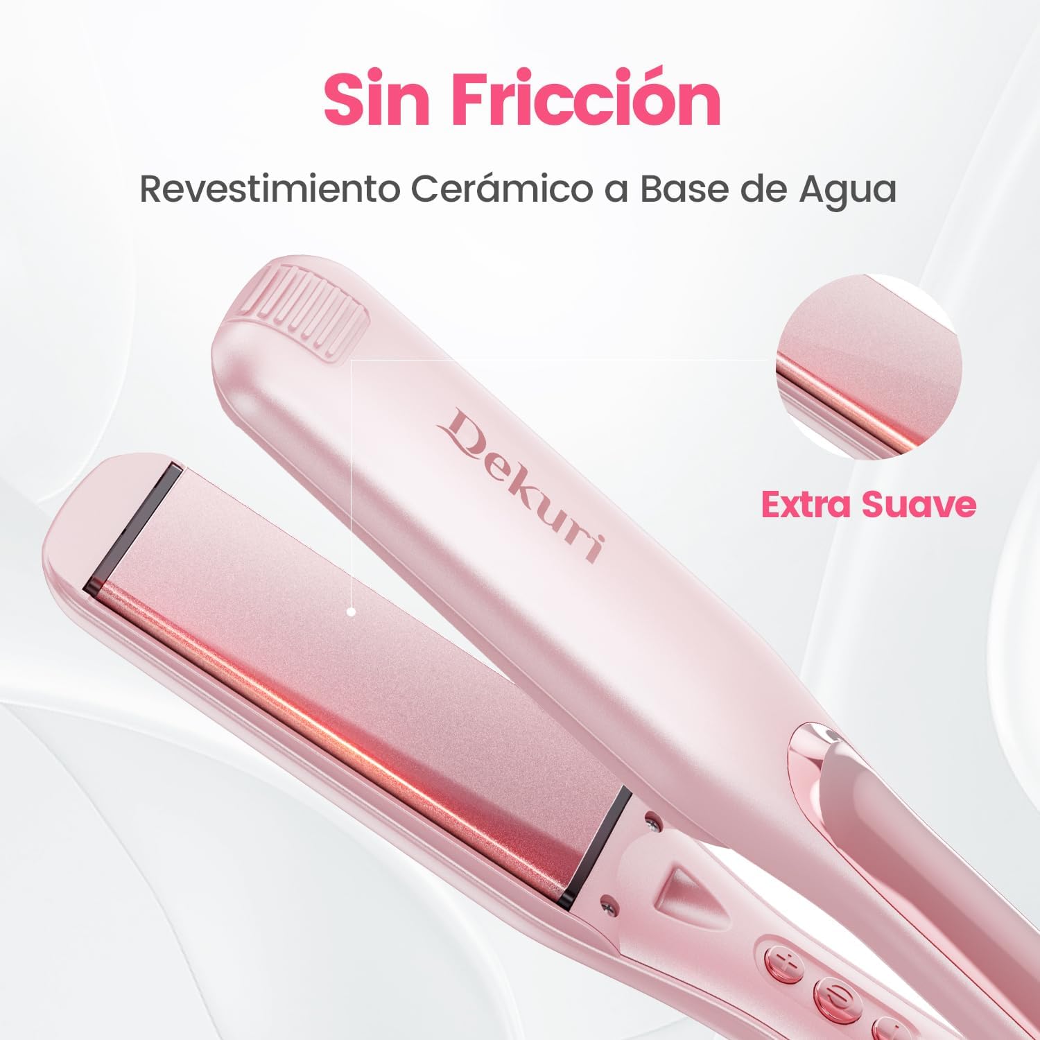 Thumbnail 5 de Dekuri Plancha de Pelo Cerámica 42 mm Rosa Profesional