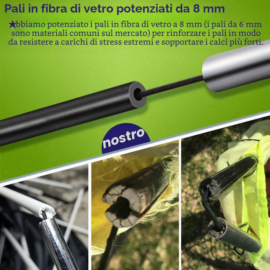 Detalle de Dimples Excel Porta da Calcio Pieghevole – Rete da Giardino 120x90, 152x110, 213x152 cm (Opzione con Pallone, Bersaglio, Pompa e Coni)