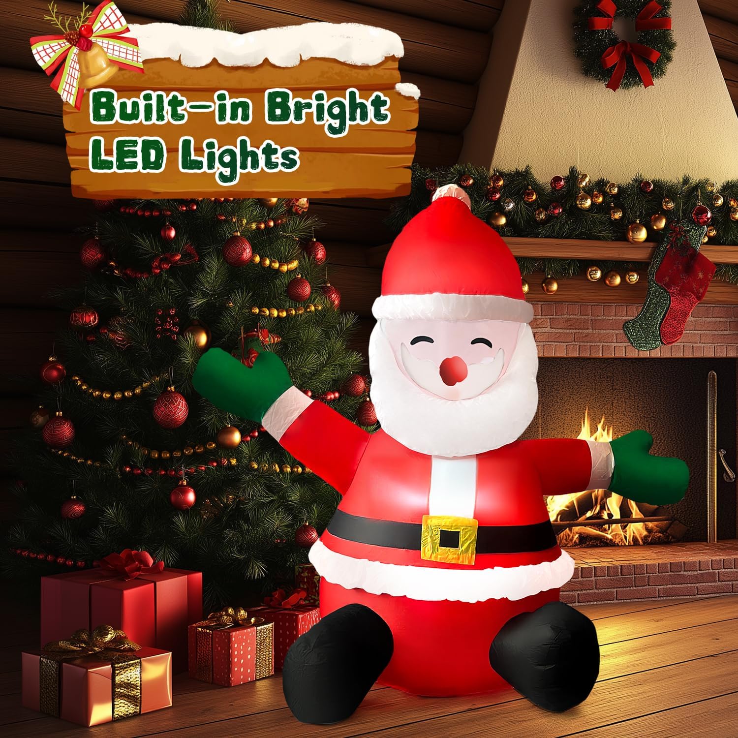 Thumbnail 4 de HONGLAND 5FT Christmas Sitting Santa Inflatable