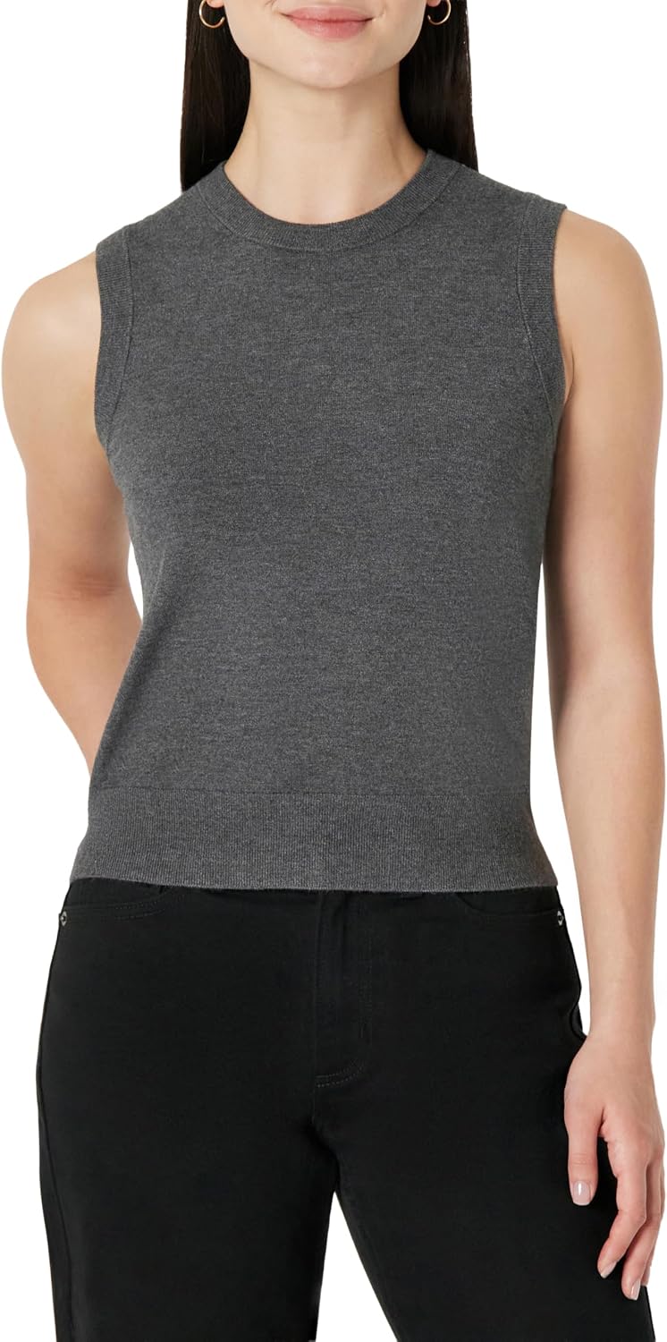 Detalle de Amazon Essentials Damen Strick-Tanktop mit Rundhalsausschnitt aus Viskose-Mischgarn – Regular Fit