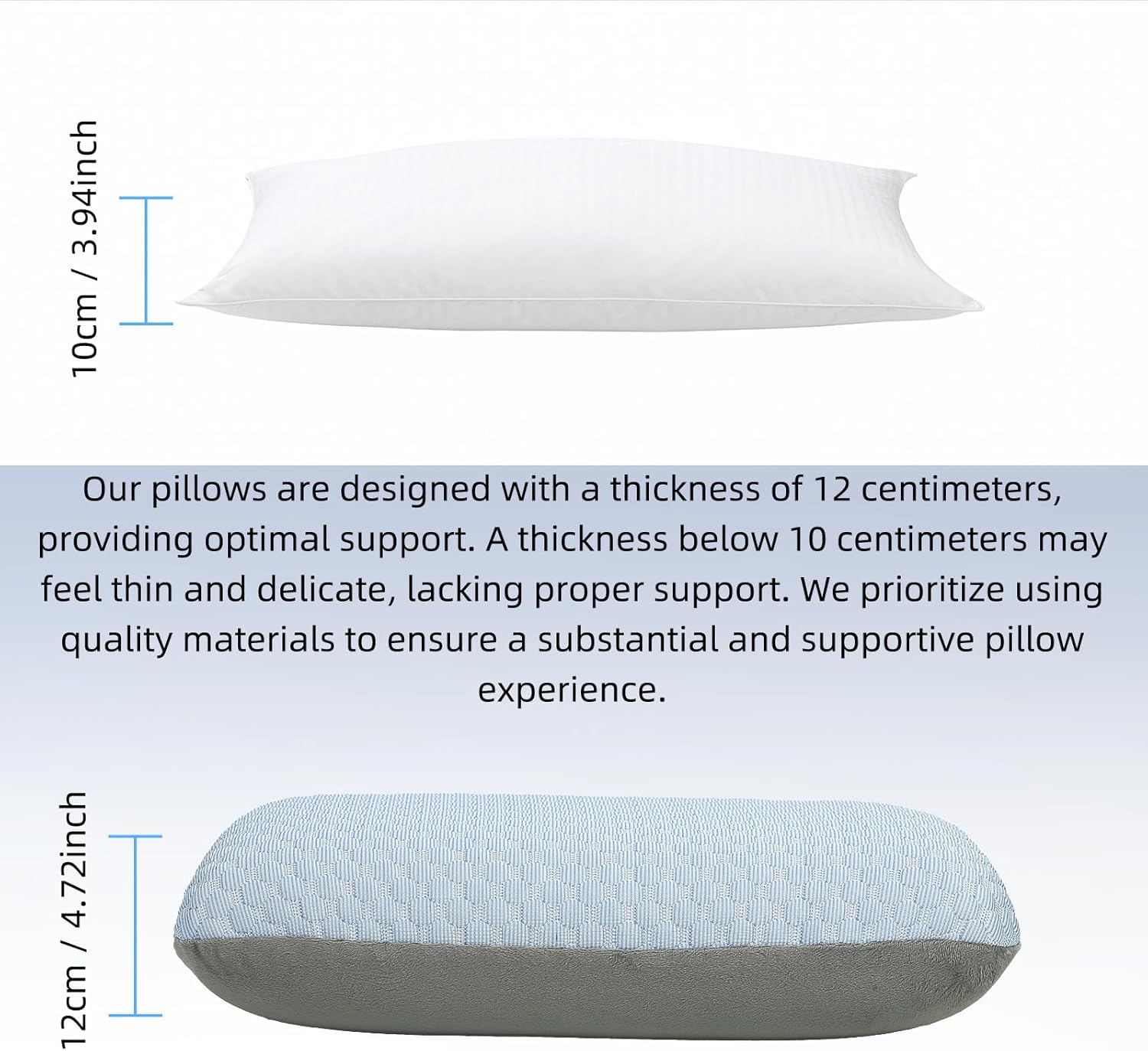 Detalle de Crisonky Travel and Camping Pillow – compressible medium firm memory foam with carry bag, cooling fabric & lumbar support