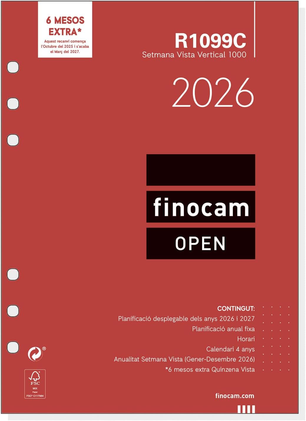 Thumbnail 2 de Finocam Recambio agenda Open 2026 Semana Vista