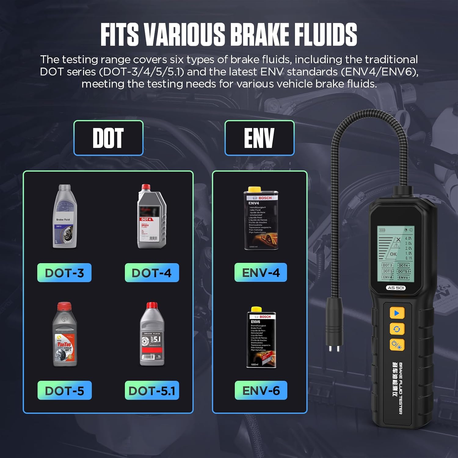 Detalle 2 de LUTIFIX AS501 Brake Fluid Tester 2.8in