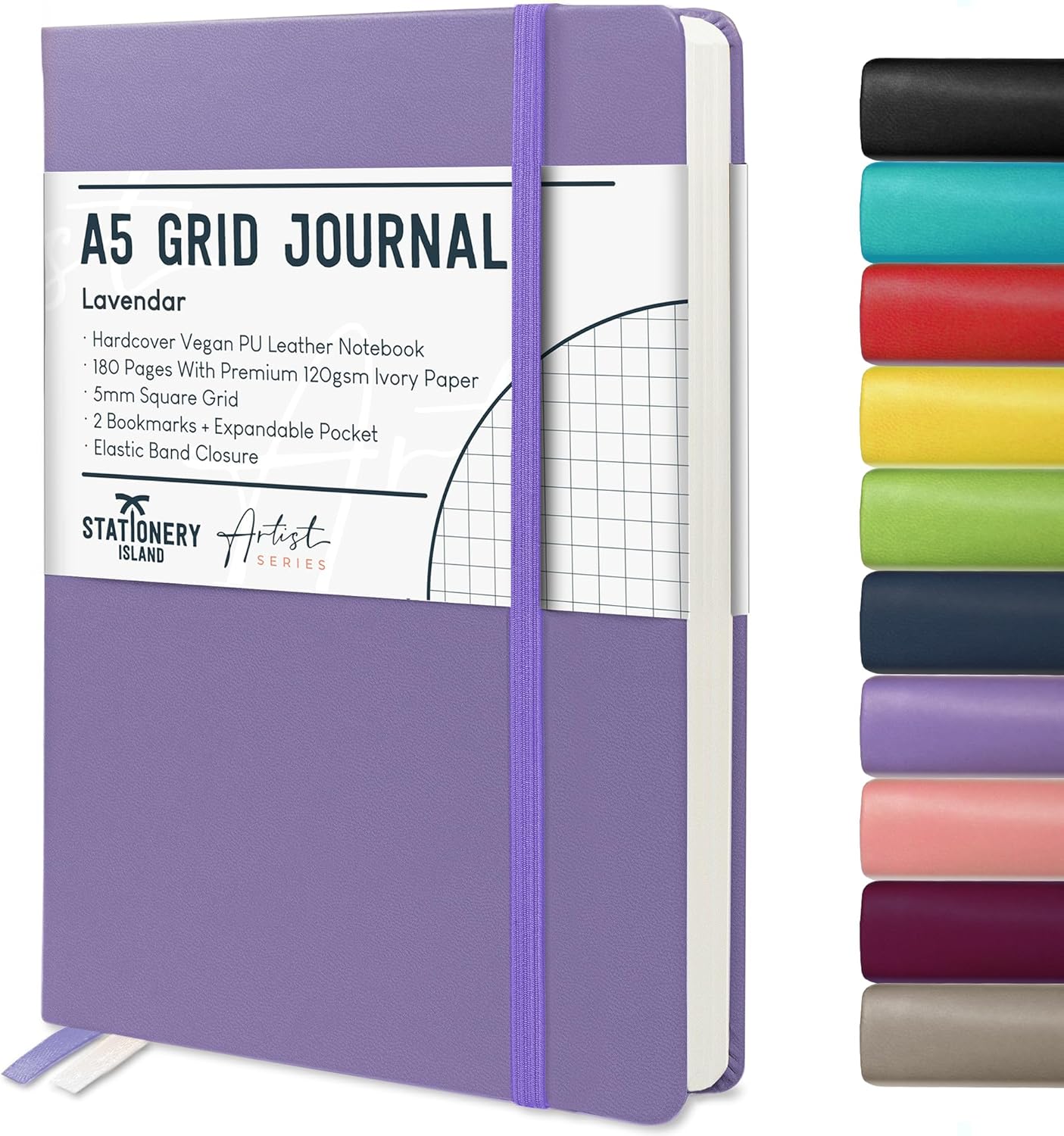 Detalle de STATIONERY ISLAND Notizbuch A5 kariert