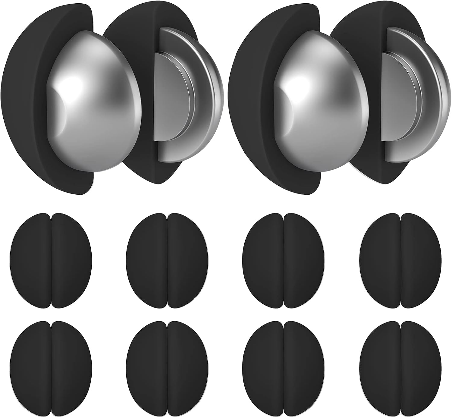 Detalle de FY&XZH magnetiska duschdraperivikter, svarta med silikonöverdrag, 10 par