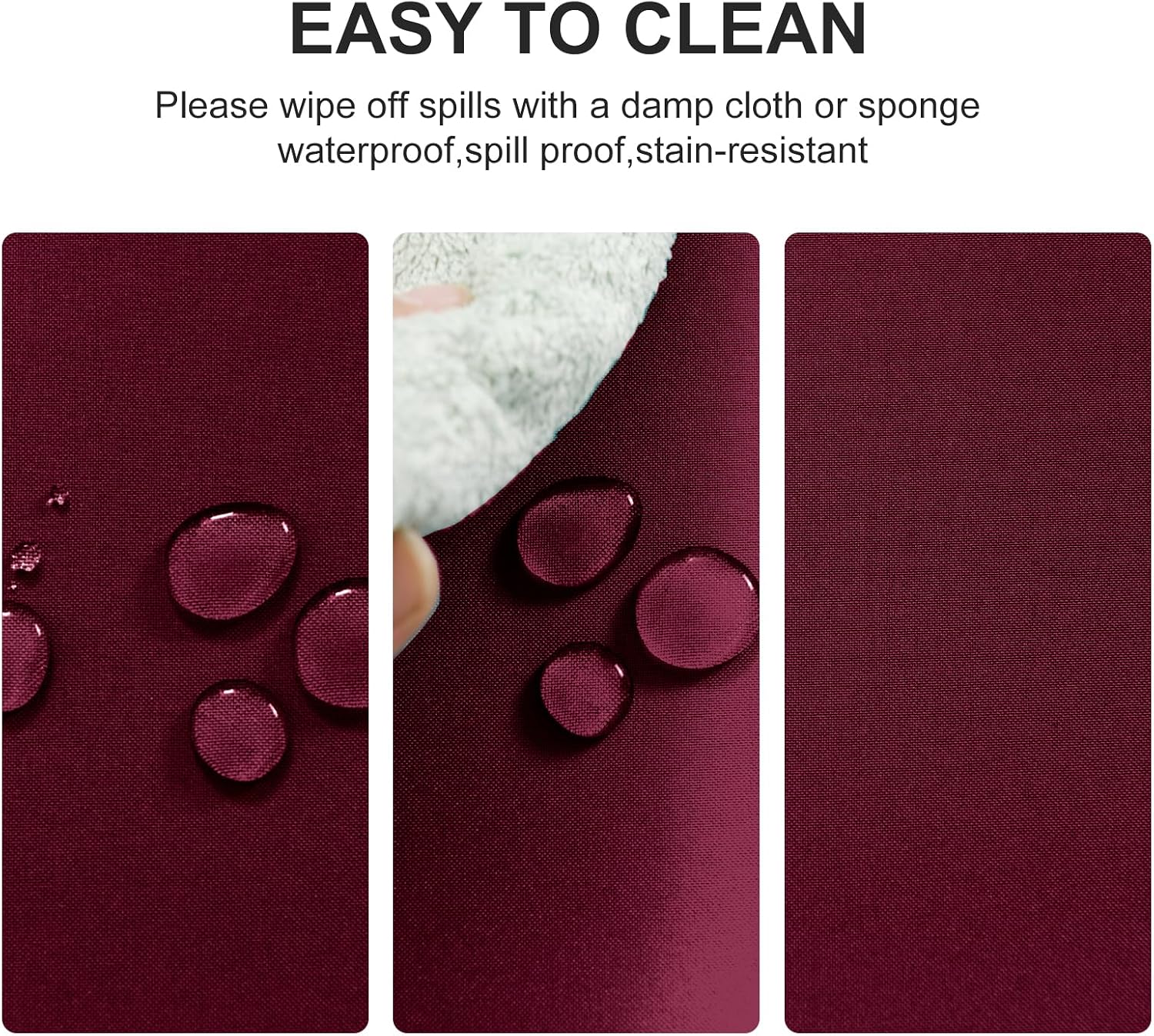 Detalle 2 de Nappe extérieure imperméable DWCN Nappe Exterieur 140 x 260 cm - Polyester rouge Bordeaux
