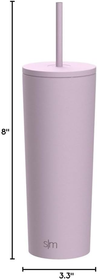 Thumbnail 6 de Simple Modern Classic Tumbler with Straw Lid (24oz) in Lavender Mist