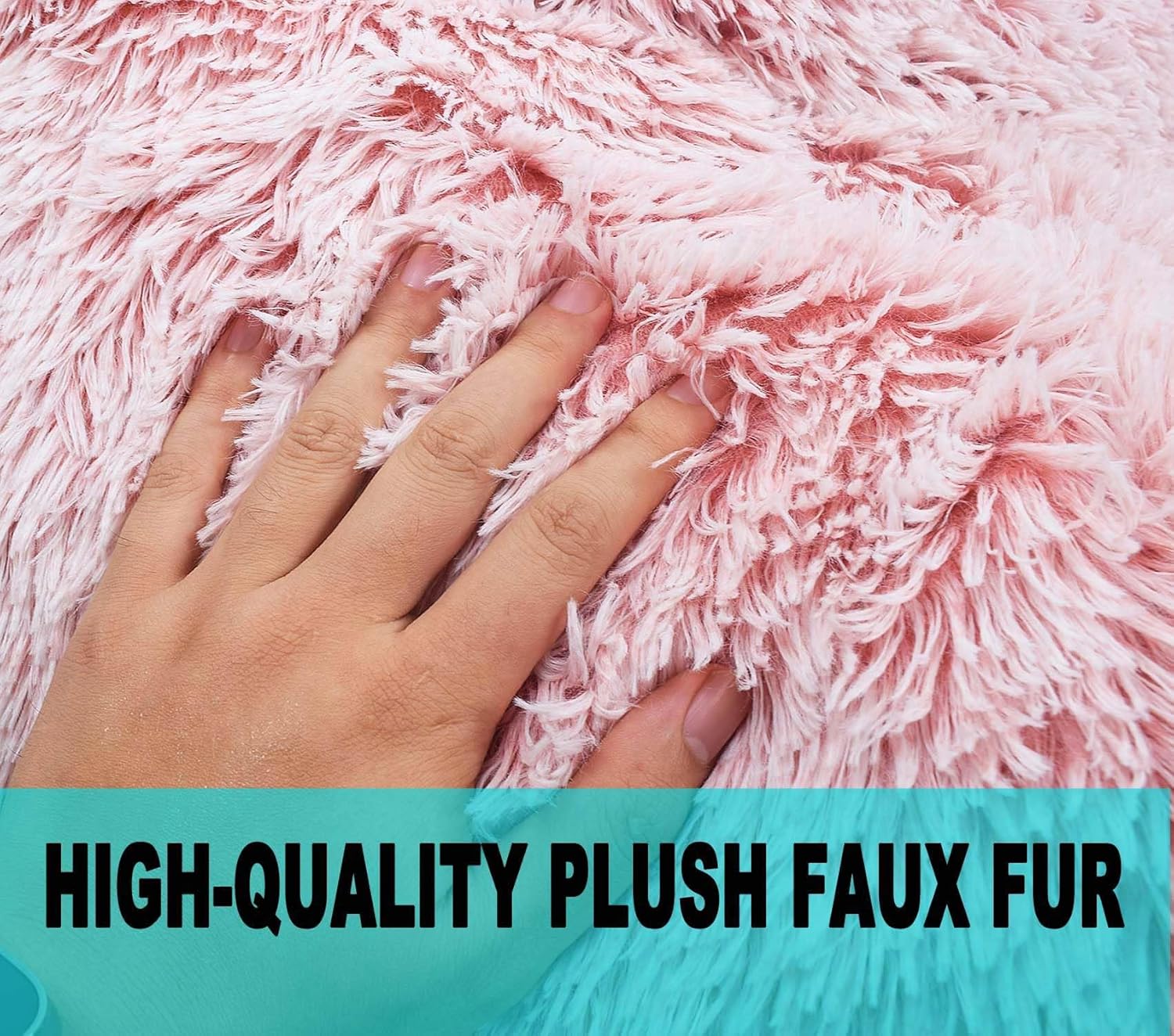 Thumbnail 6 de Kisoy KQ-001DPinkL Stuffed Animal Storage Bean Bag Cover, Faux Fur, Dusty Pink