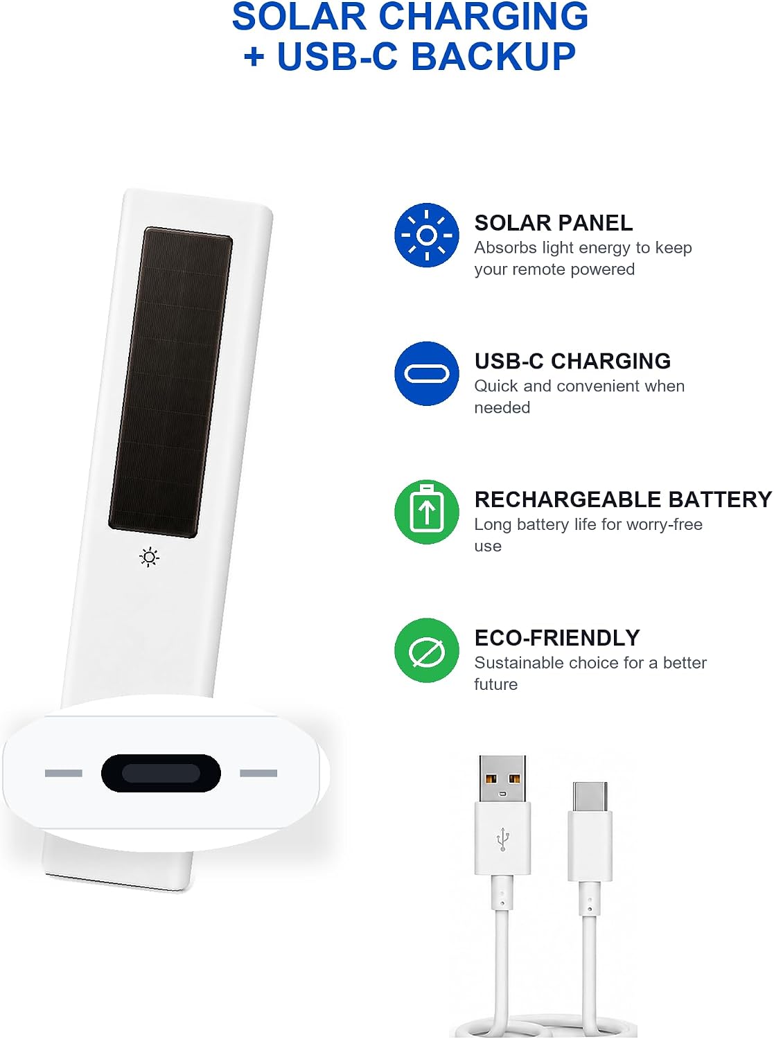 Detalle de Gmatrix for Samsung Voice Remote Control for Frame TVs, Solar and USB-C