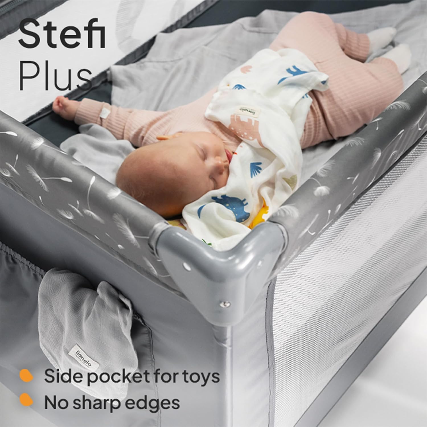 Thumbnail 5 de Lionelo STEFI Plus Travel Cot: Portable 2-Level Mattress, Safe for Newborns to Toddlers