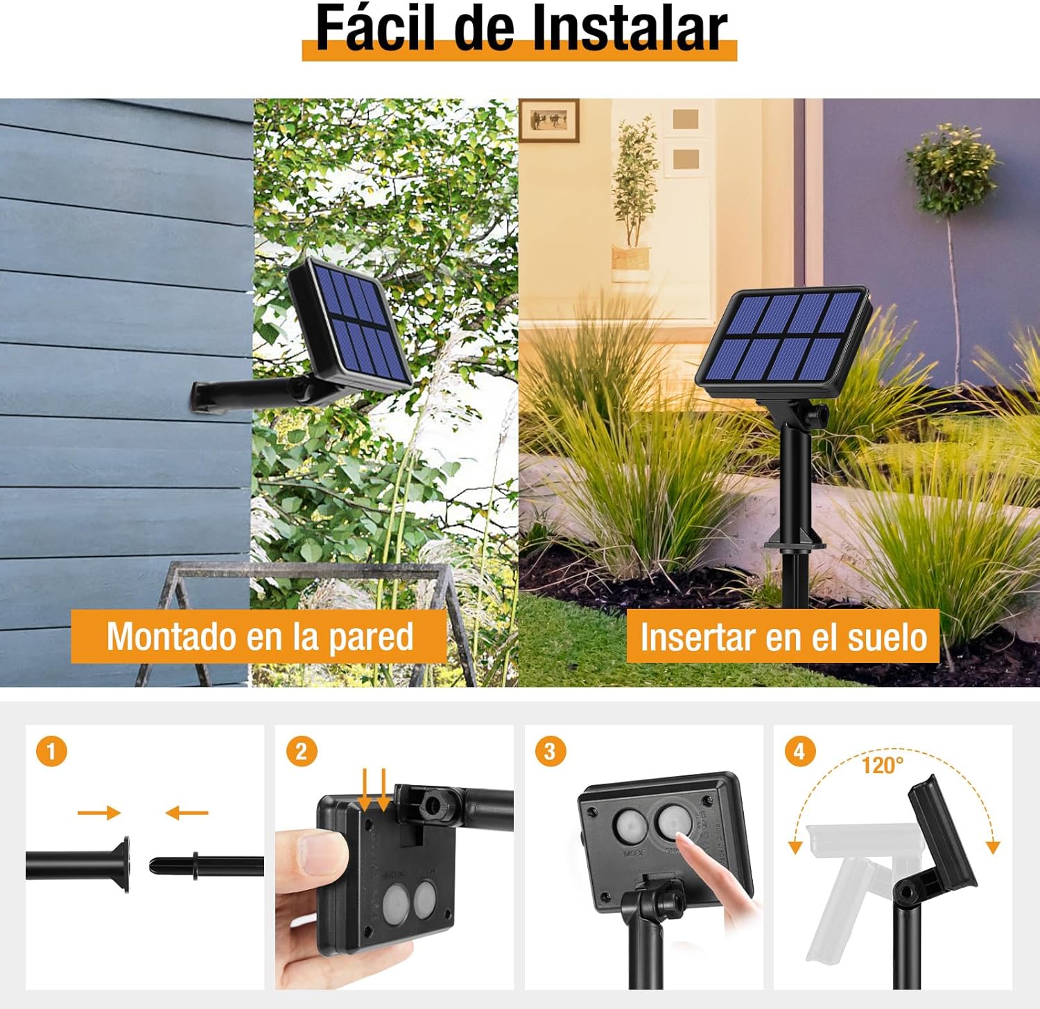 Thumbnail 6 de btfarm Pack de guirnaldas de luces solares para exterior (2 cadenas, total 30 m y 300 LED, 8 modos)