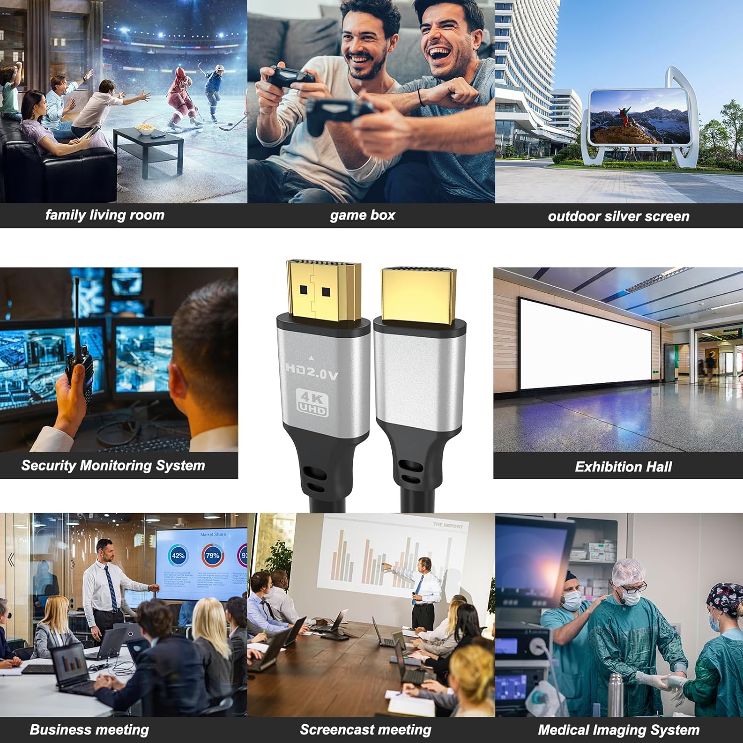 Thumbnail 6 de Jojobnj 4K HDMI Cable 2.0 (10m) with 18Gbps support and HDR/ARC compatibility