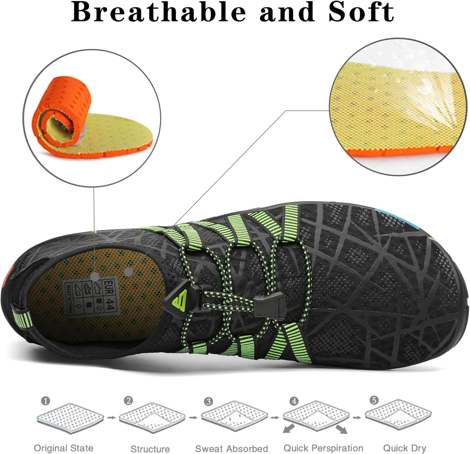 Detalle de SAGUARO Badeschuhe & Aquaschuhe für Damen, Herren und Kinder – Strandschuhe in GR.35–48