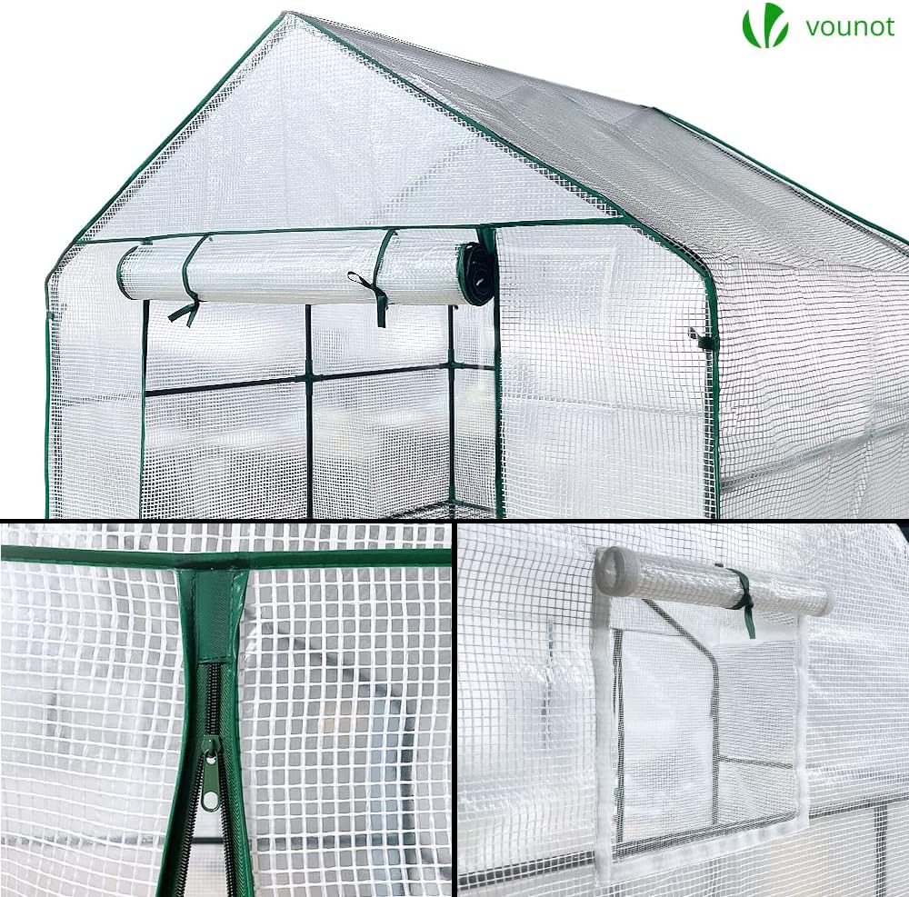 Thumbnail 4 de VOUNOT Walk In Greenhouse with Shelves (143x143x195 cm)