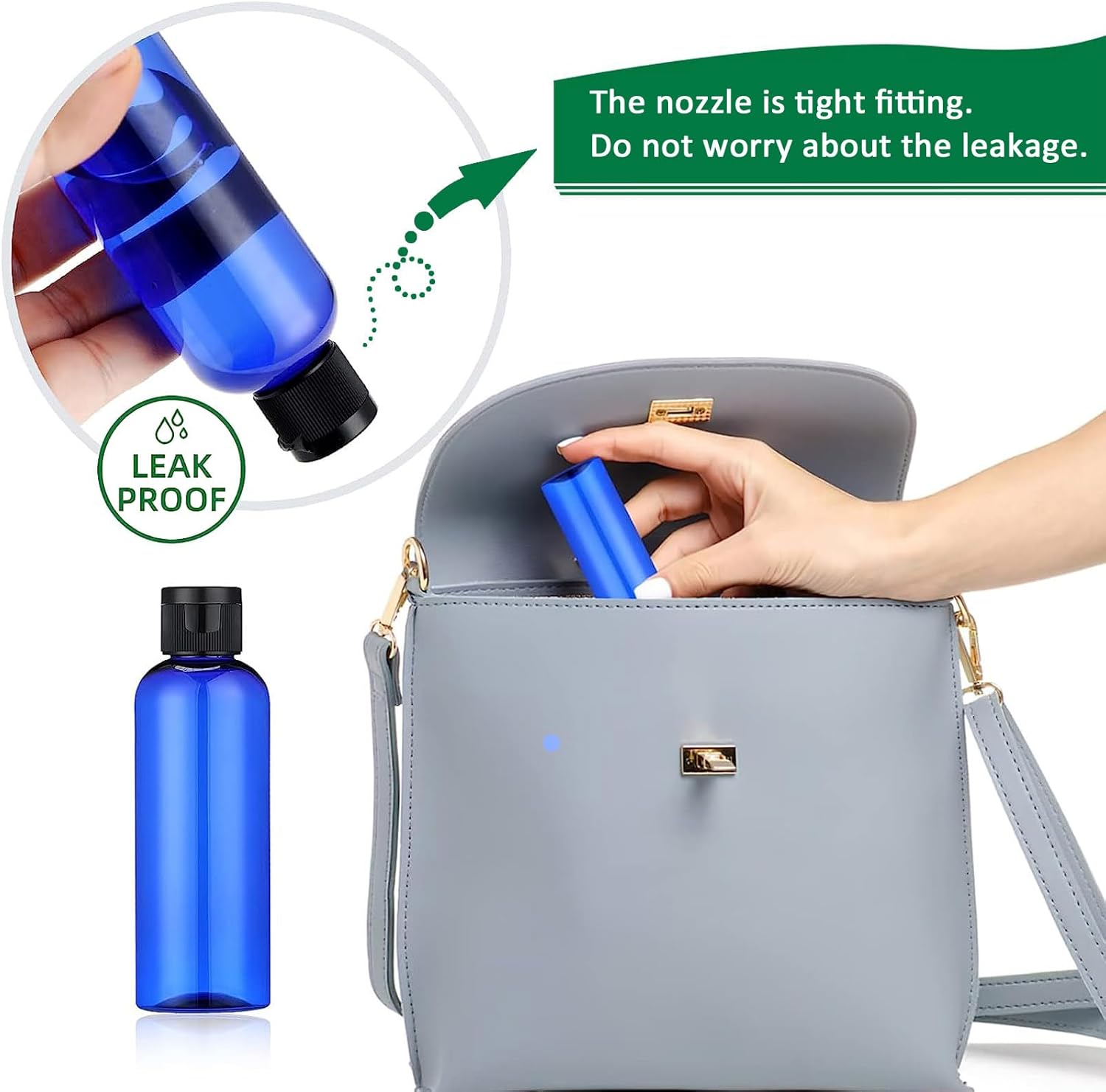Detalle de Apstaqeoo 6x 100ml Plastic Travel Bottles with Flip Cap – TSA Approved and Refillable