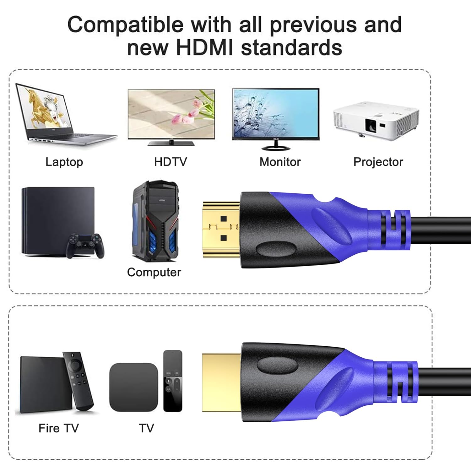 Thumbnail 2 de Rommisie 4K/60Hz HDMI Kabel 25m – HDMI 2.0, 18 Gbps, Goldkontakte, Ultra High Speed