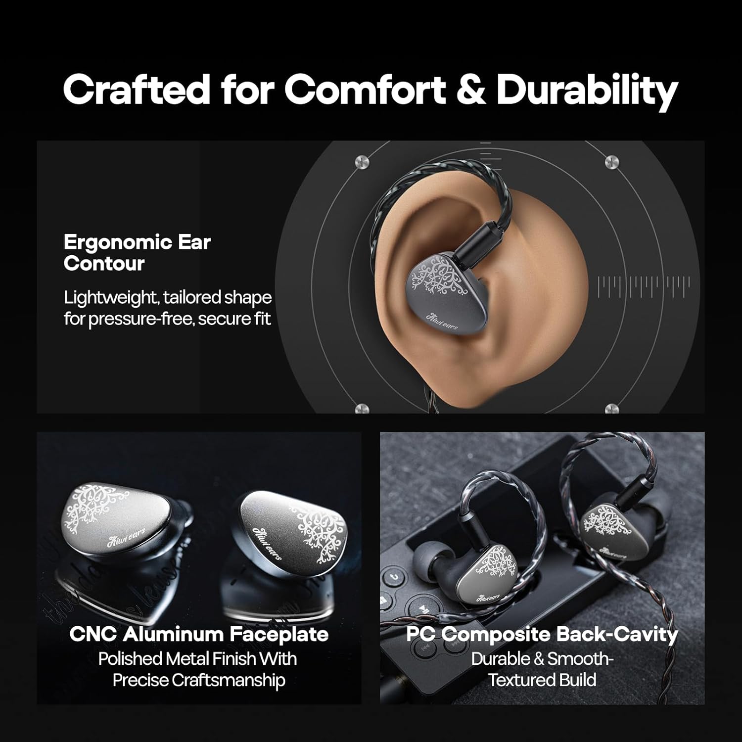 Thumbnail 4 de Linsoul Kiwi Ears Cadenza II 10mm Titanium — Moniteur intra-auriculaire filaire, précision tonal et élégance CNC