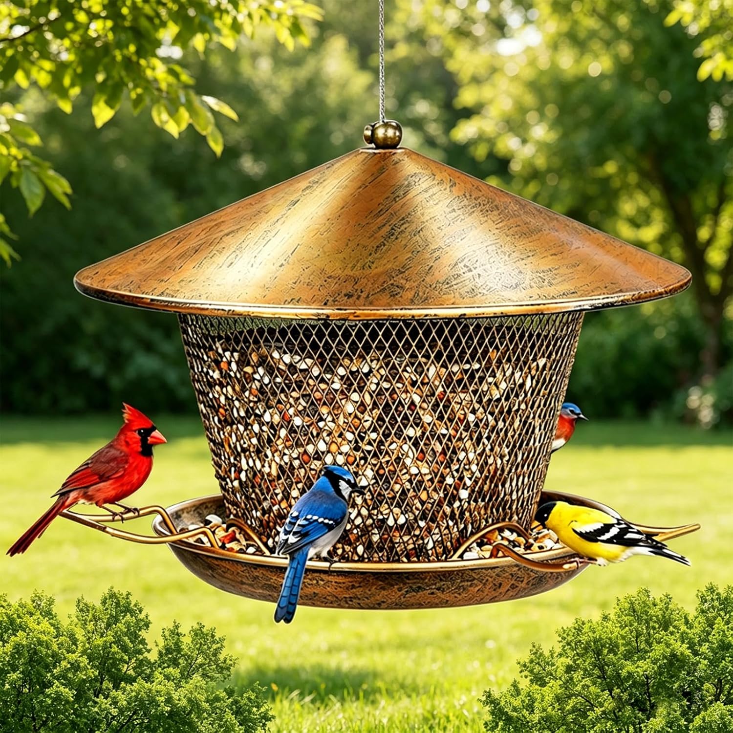 Thumbnail 5 de Samhe Metal Bird Feeder for Outdoor Hanging — Heavy-Duty, Weatherproof & Easy to Fill