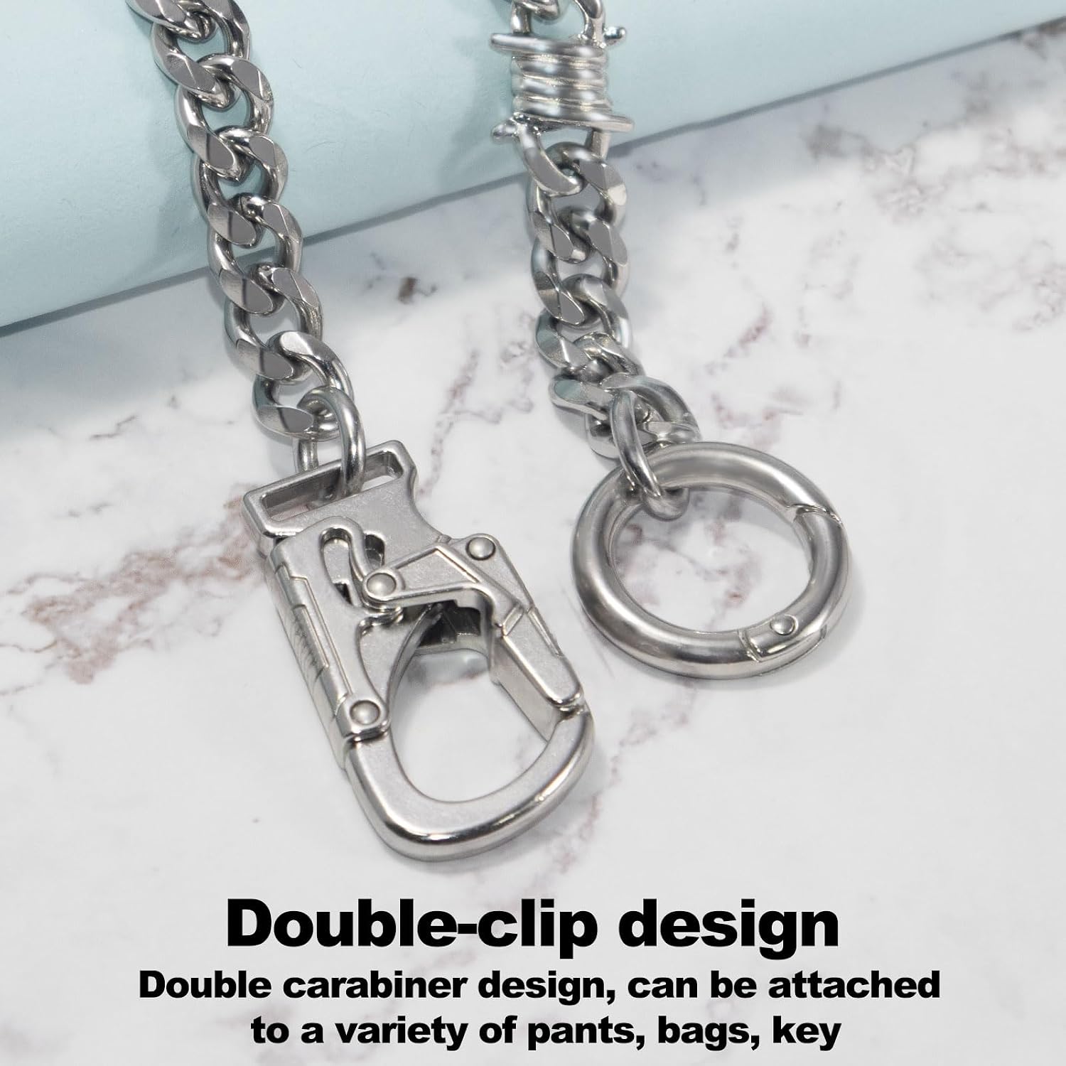 Thumbnail 3 de Ahiller Wallet Chain with Double Lock Carabiner