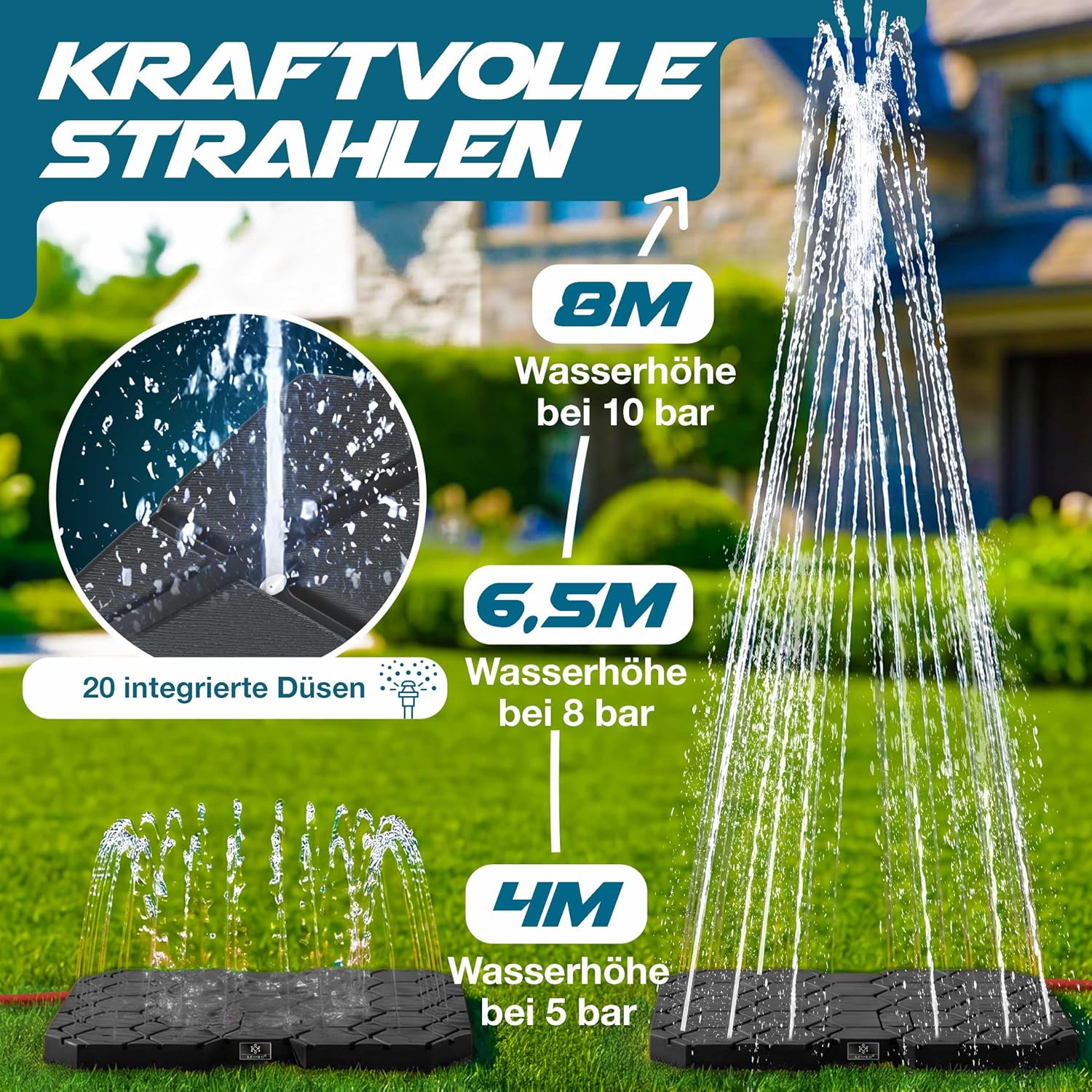 Detalle de KESSER Bodendusche Geo Gartendusche – robuste, rutschfeste Dusche für Groß & Klein im Außenbereich