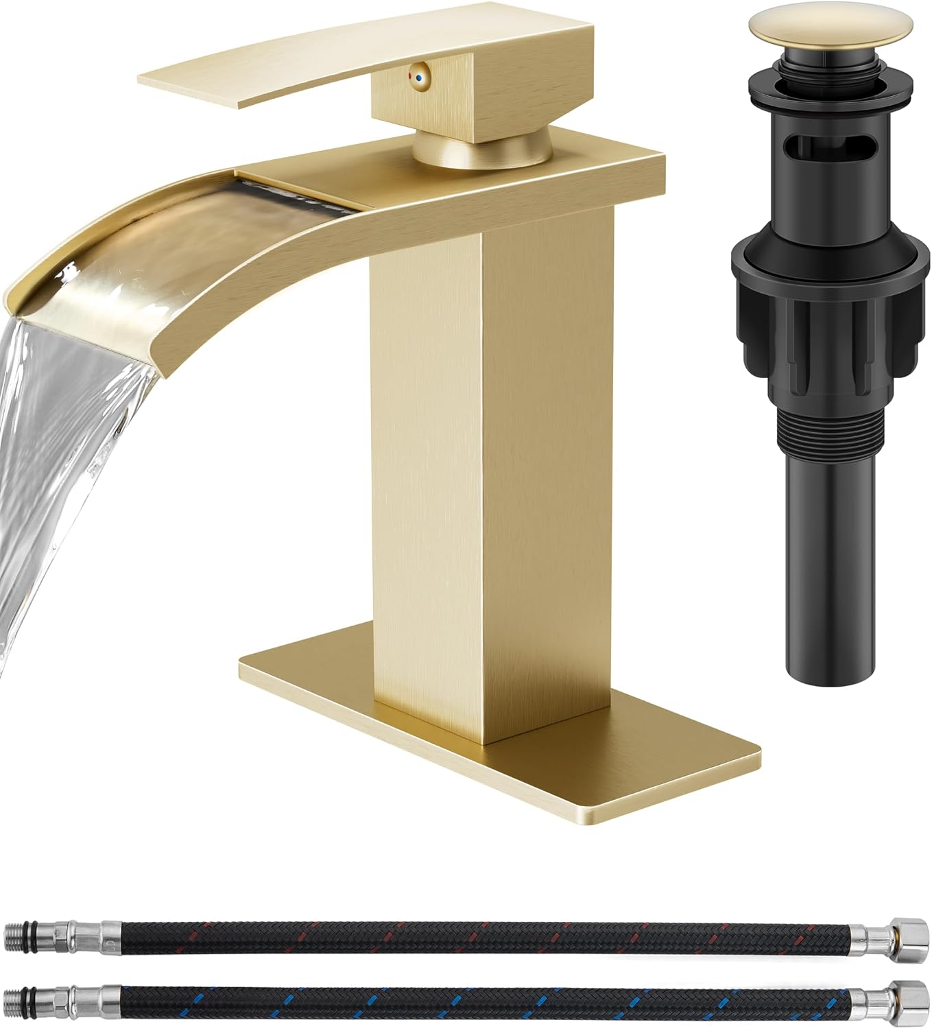 Detalle de GBBNE Waterfall Bathroom Faucet, Brushed Gold