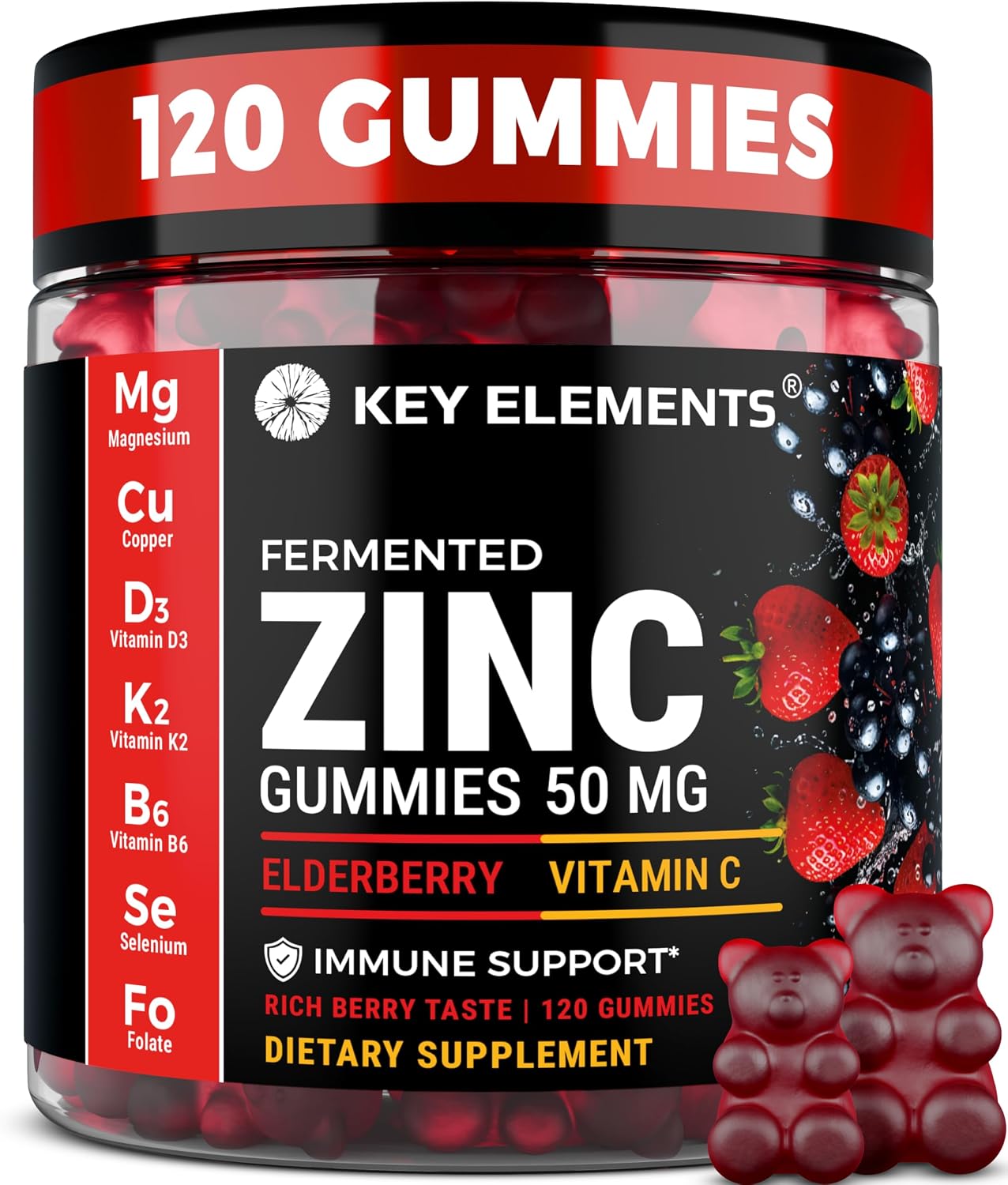 Detalle de KEY ELEMENTS Zinc Gummies 50 mg
