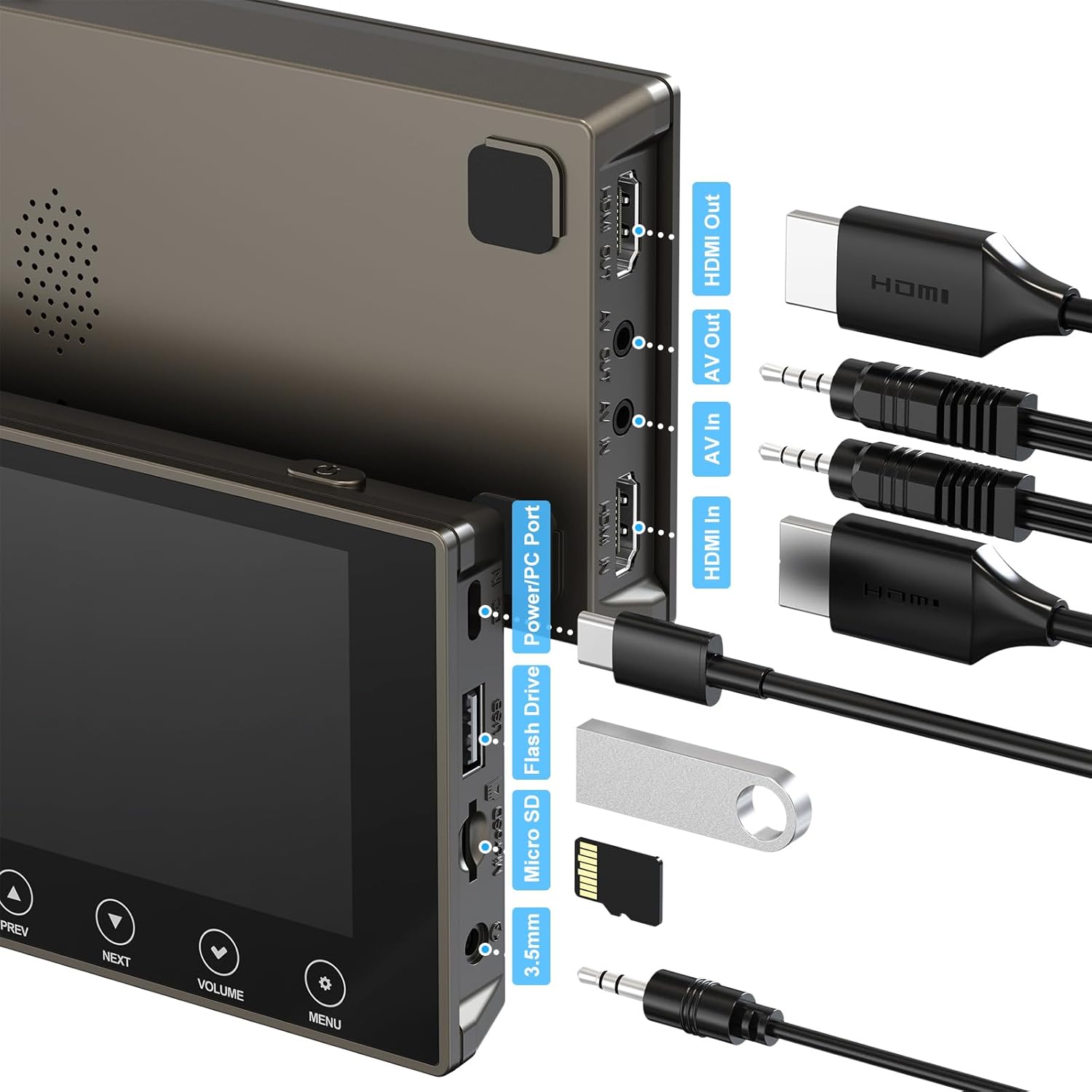 Detalle 2 de DigitPro VHS to Digital Converter 3.0 with 5" Screen (VCR/Hi8/Mini DV to MP4, 4K)