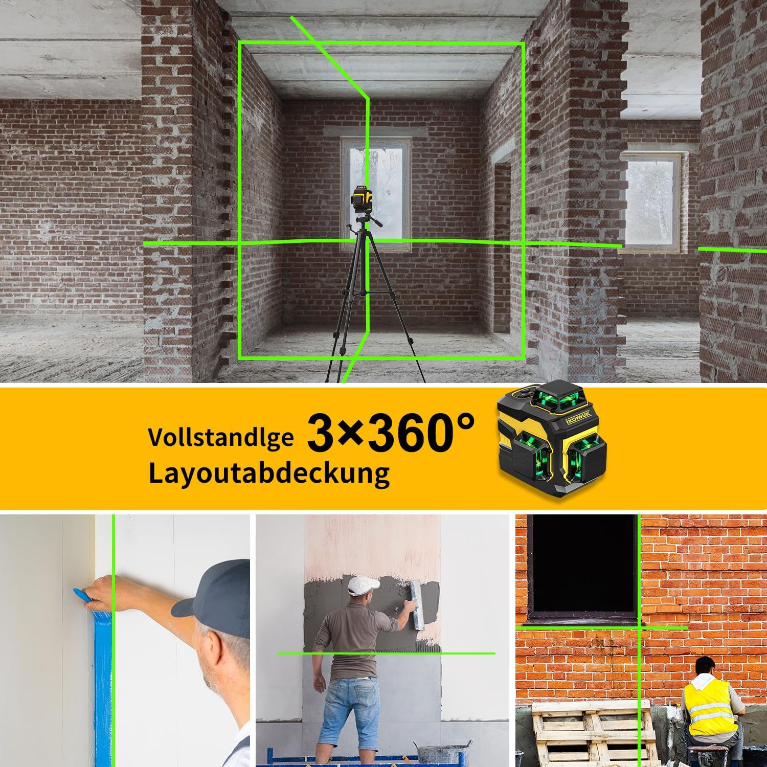 Thumbnail 4 de Kreuzlinienlaser 3×360° mit Stativ 🛠