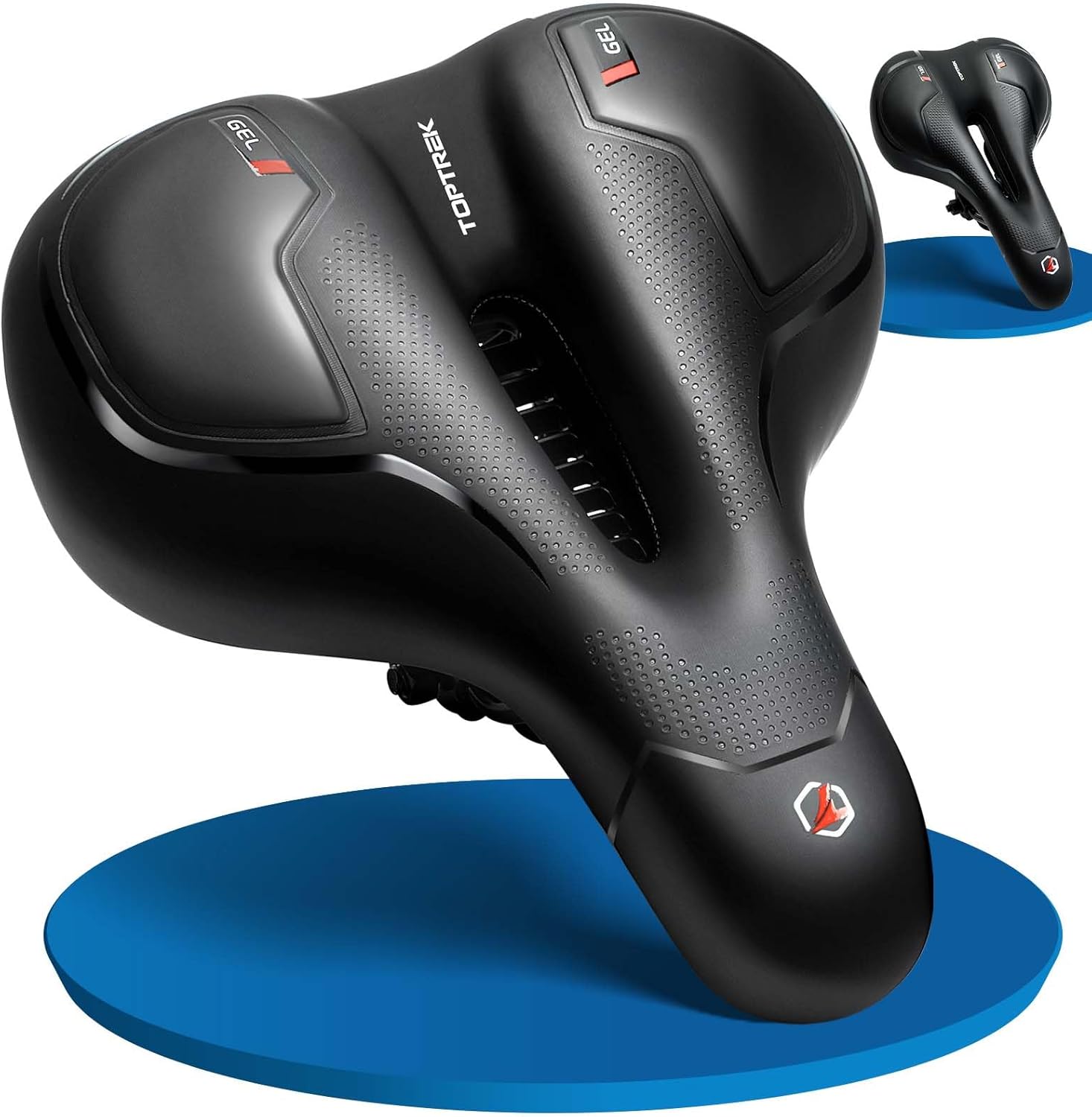 toptrek Fahrradsattel für Damen & Herren – bequemer, ergonomischer Gel-Sattel mit Stoßdämpfung