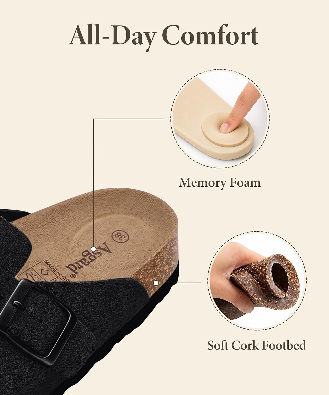 Detalle de Asgard a25edb51-3295-4c77-9f25-ddf426007c0f Suede Clogs with Cork Footbed
