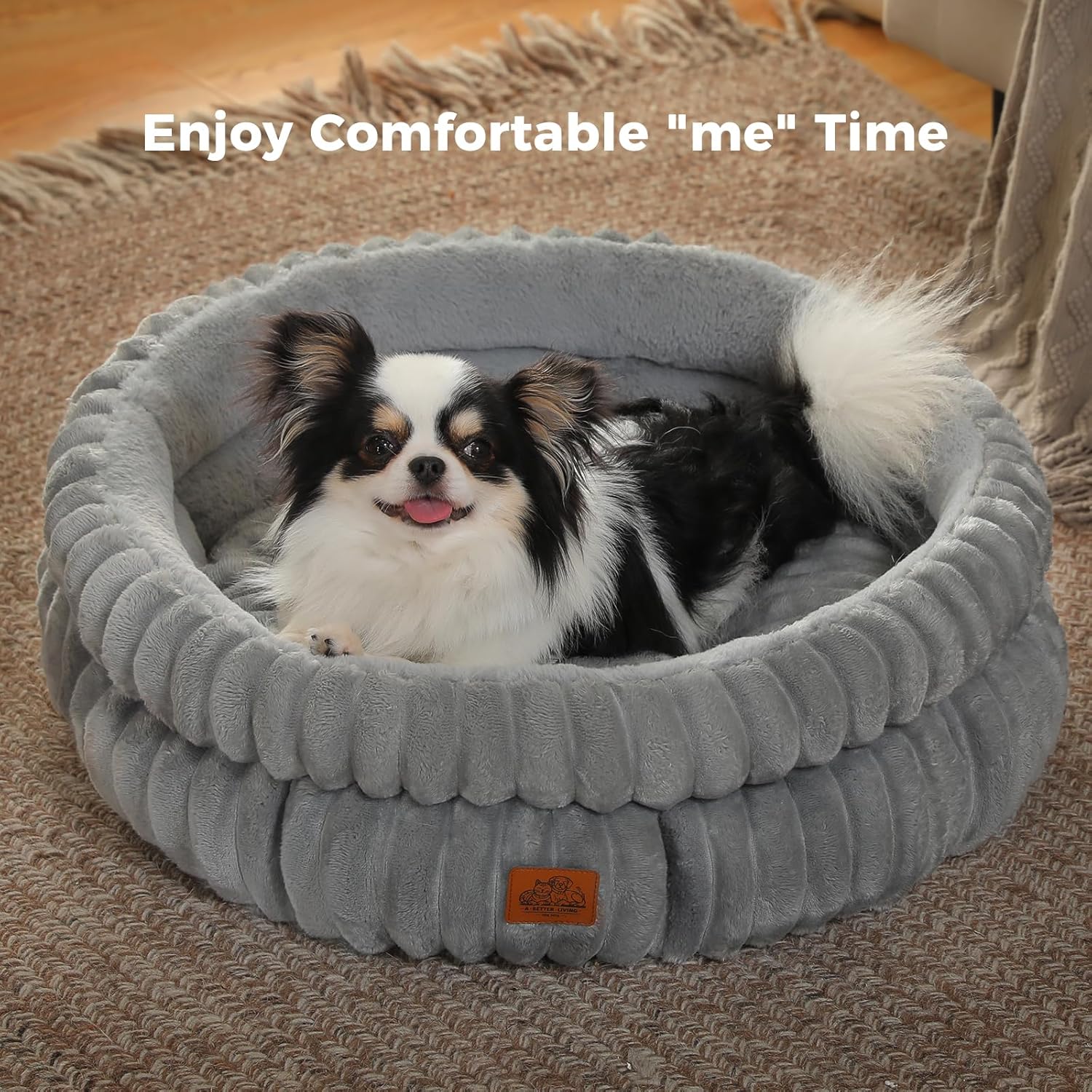 Thumbnail 6 de PAWZ Road Cat Bed for Indoor Cats – Washable Round Donut Bed (Grey)