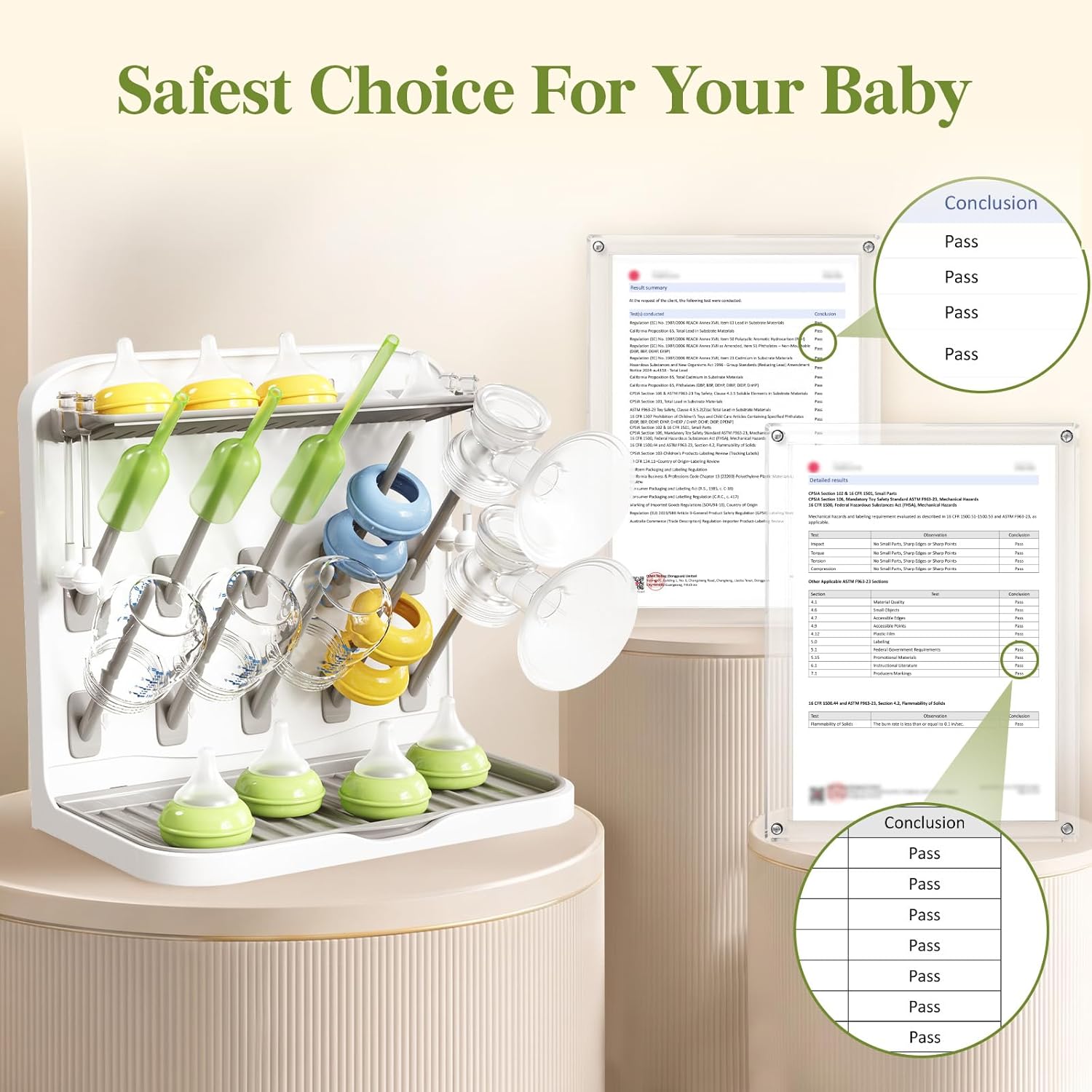 Detalle 2 de Lifewit Baby Bottle Drying Rack with 10 Pegs