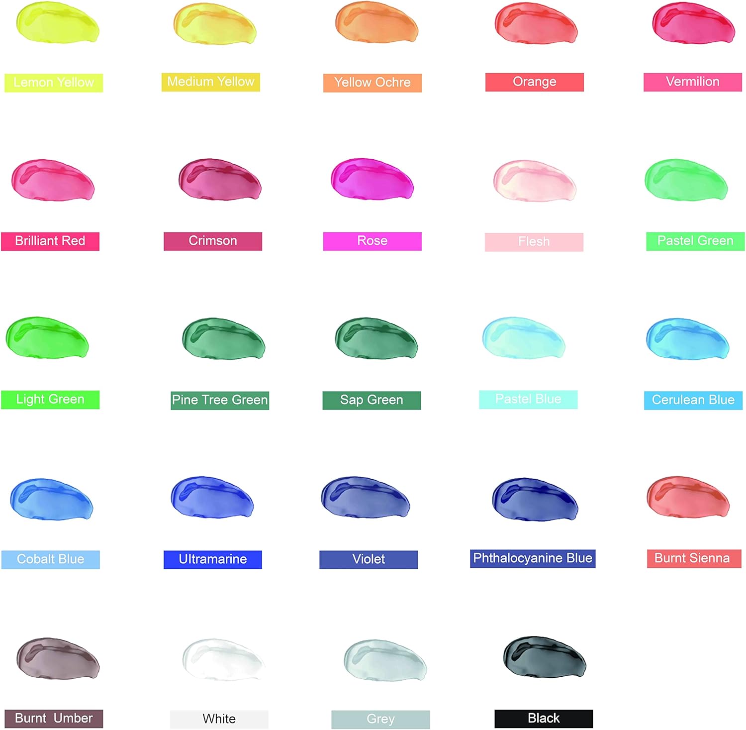 Thumbnail 1 de Peinture Acrylique 24 Couleurs Non Toxique – Kit polyvalent pour artistes et loisirs créatifs