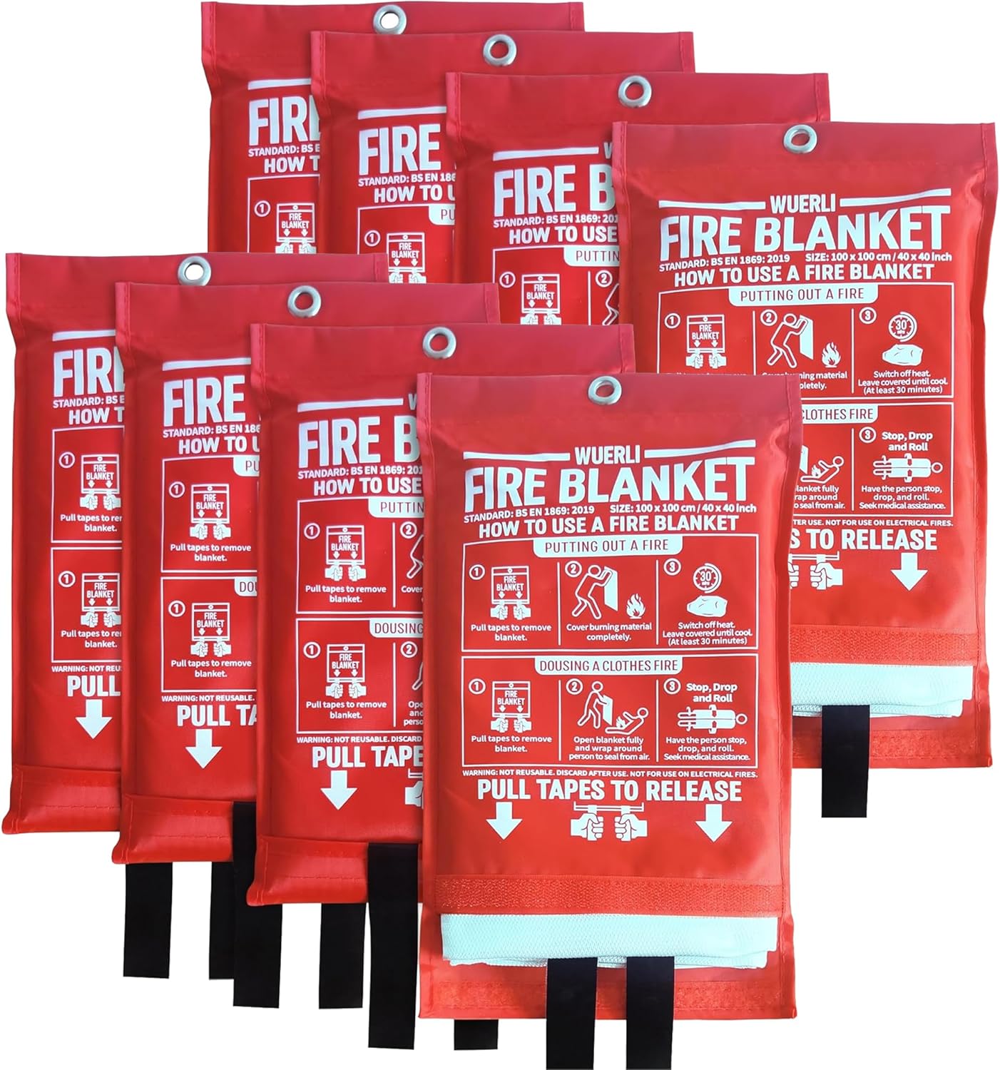 Thumbnail 6 de WUERLI Fire Blanket 40" x 40" 4-Pack 🧯
