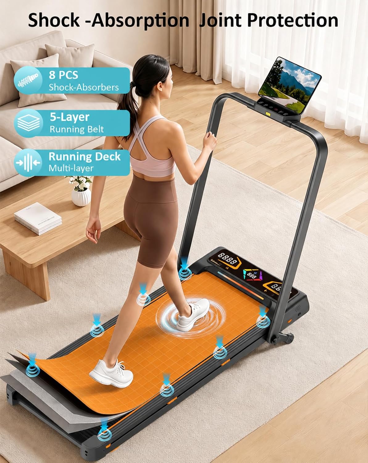 Detalle de WENOKER Walking Pad Treadmill with 12% Auto Incline