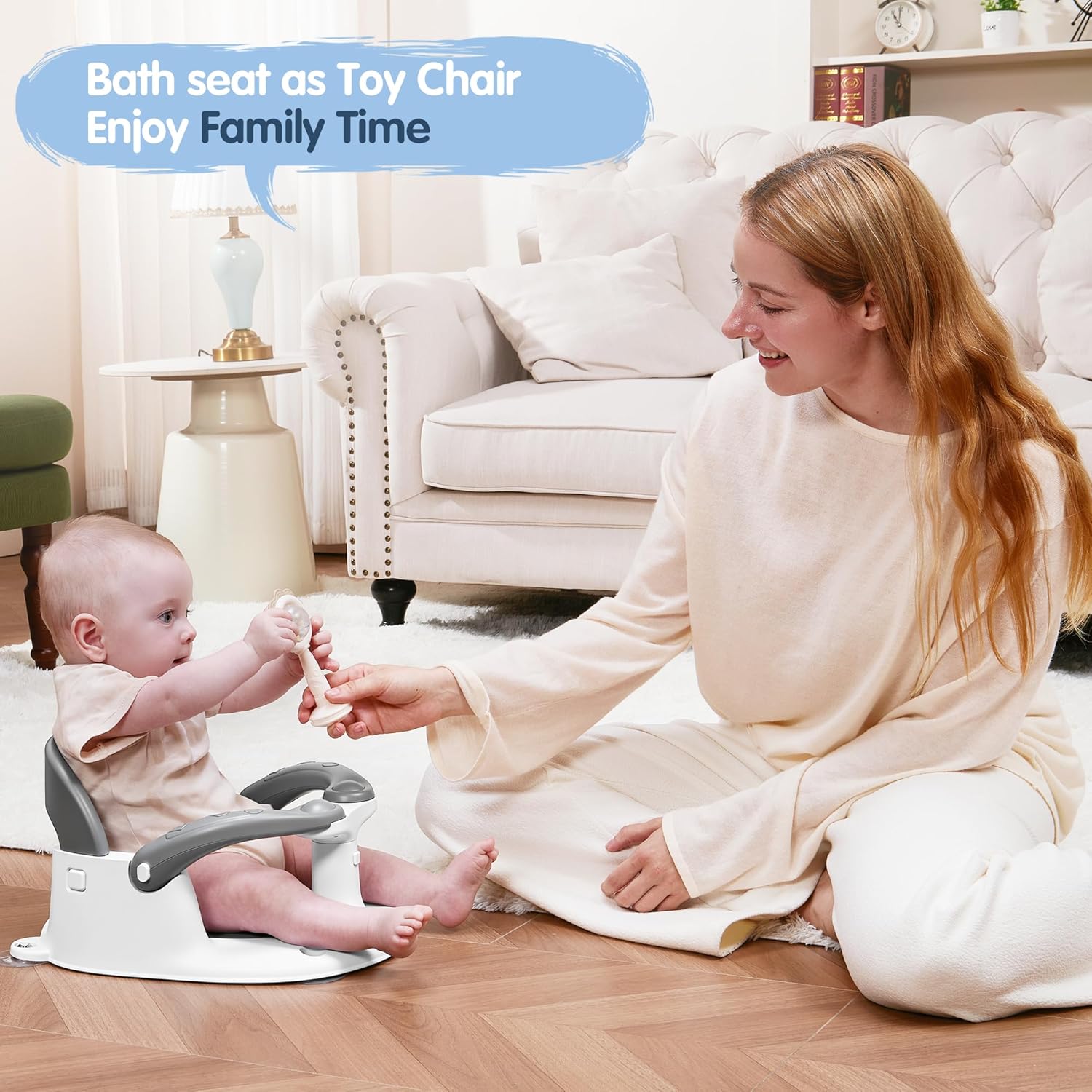 Thumbnail 2 de babove Baby Bath Seat for Babies 6 Months & Up with Thermometer Sticker – Safe Sit‑Up Chair in Grey