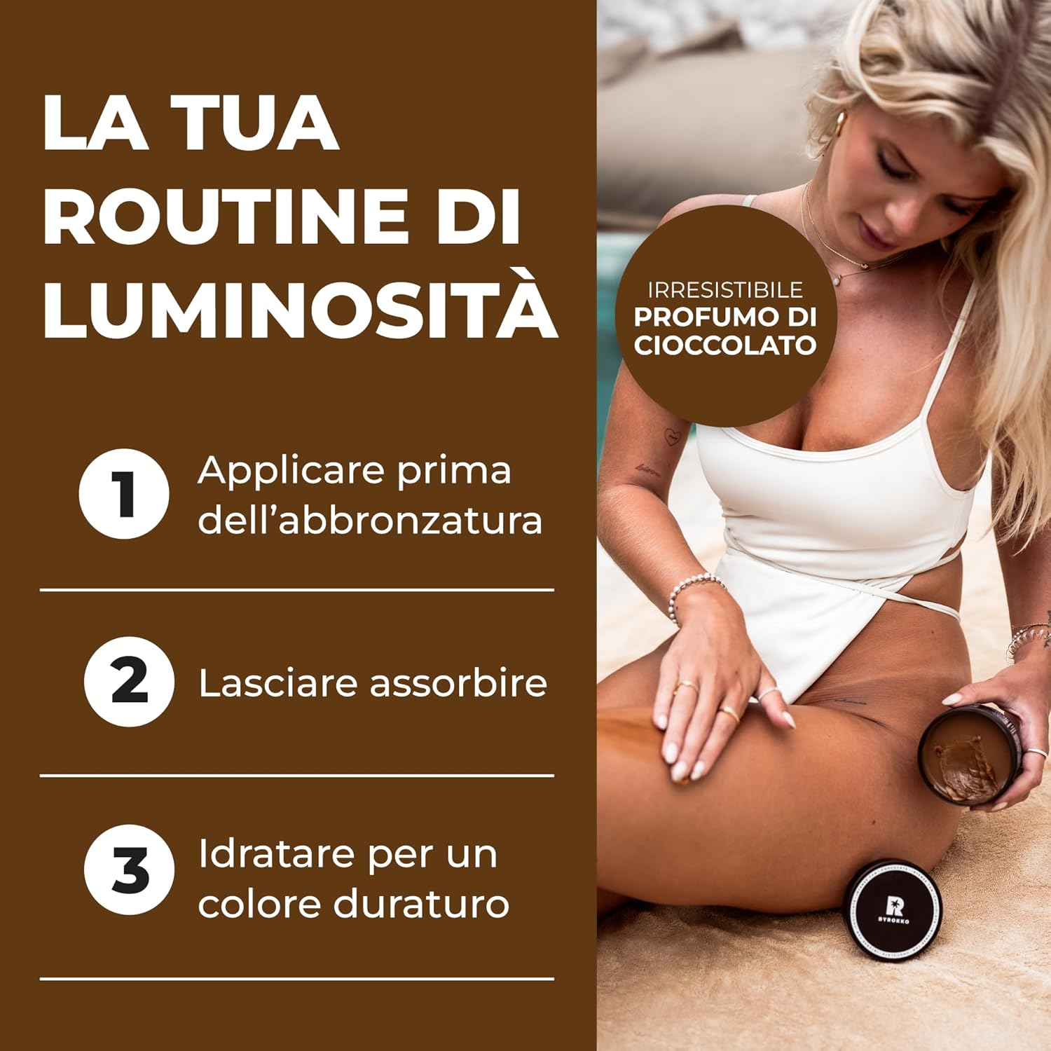 Thumbnail 4 de BYROKKO Shine Brown Crema Acceleratore Abbronzante al cioccolato (200 ml) per lettini e sole
