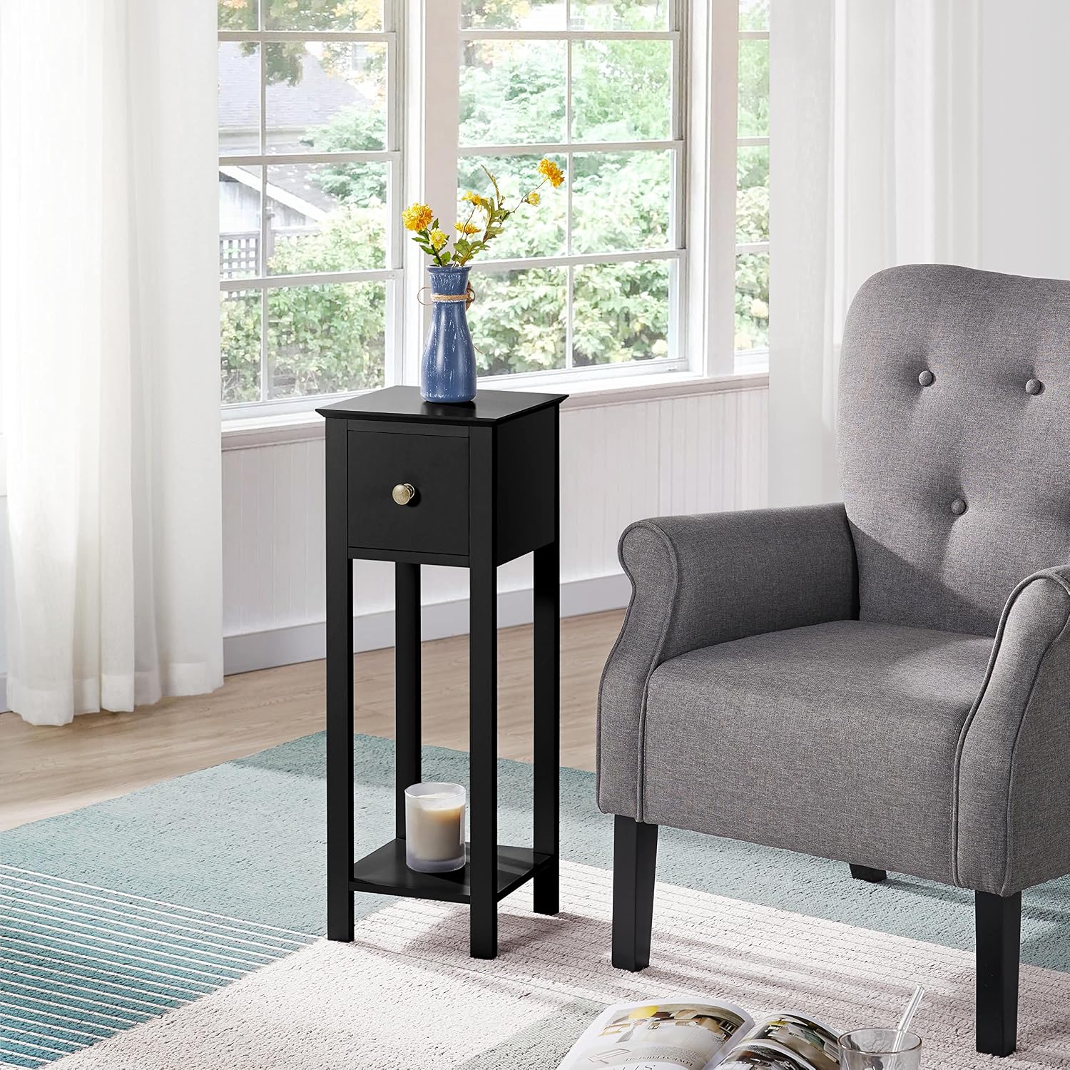 Detalle de Yaheetech slim bedside tables set of 2