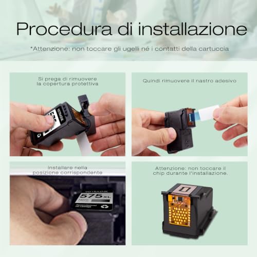 Detalle 2 de VOTRAINK PG575XL cartucce per stampante nere e tricolori 576XL