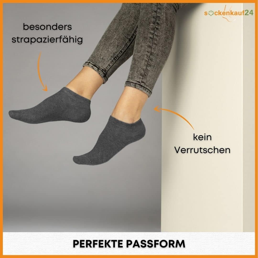 Thumbnail 4 de 10 Paar Premium Sneaker Socken Herren & Damen – gekämmte Baumwolle, Komfortbund, kein Drücken, OEKO-TEX